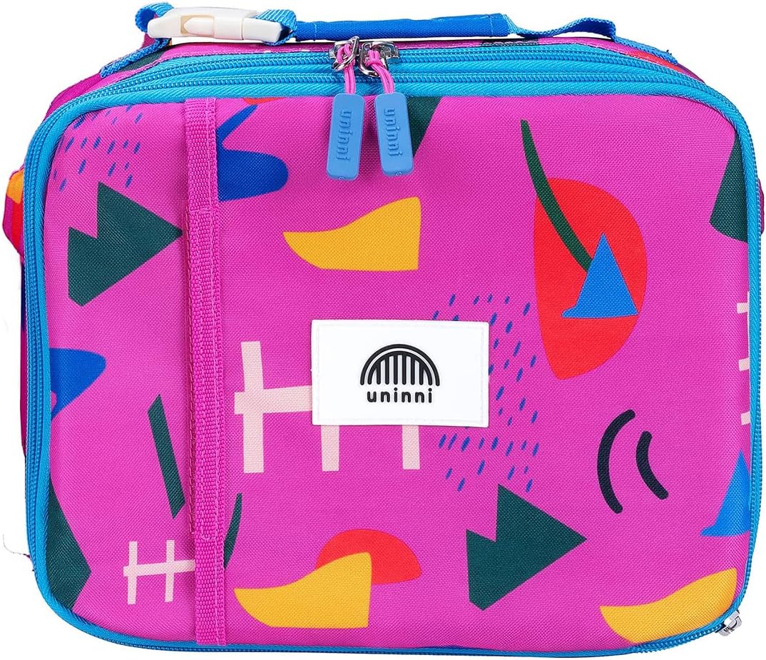 Abstract Insulated Lunch box for Kids - Age 3+ with Leak-Resistant Storage, Mesh Pocket, Removable Divider for Snacks, Sandwiches and Drinks, BPA-Free Food-Grade lunch bag