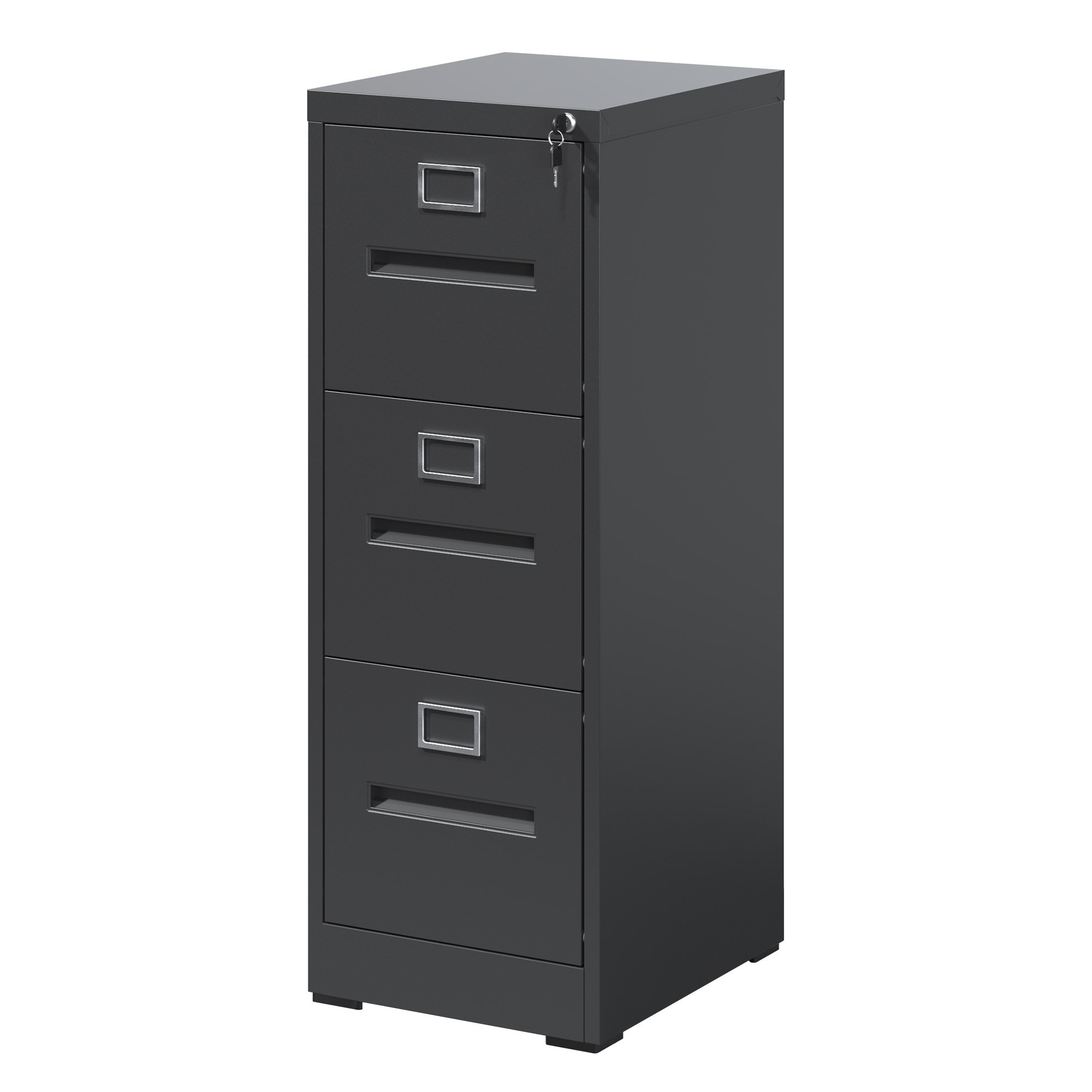 3 Drawer File Cabinet with Lock Metal Vertical File Cabinet Office Home, A4 Legal/Letter Size Narrow File Cabinet Locked,Assembly Required
