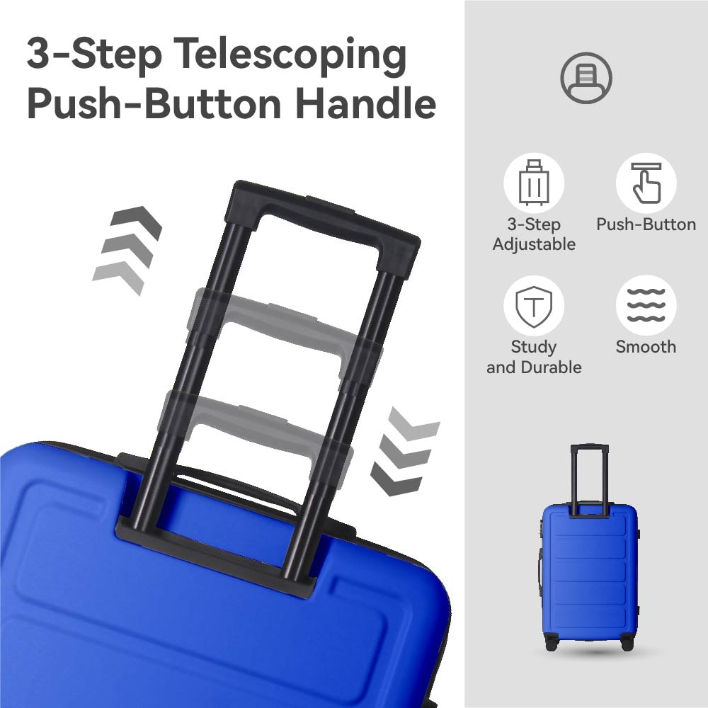 Luggage Sets ABS Hardshell 3pcs Luggage, Lightweight Durable Suitcase sets Spinner Wheels Suitcase 20''24''28'' (BLUE)