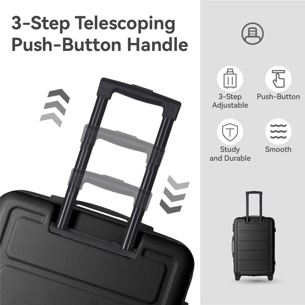 Luggage Sets ABS Hardshell 3pcs Luggage, Lightweight Durable Suitcase sets Spinner Wheels Suitcase 20''24''28'' (BLACK)