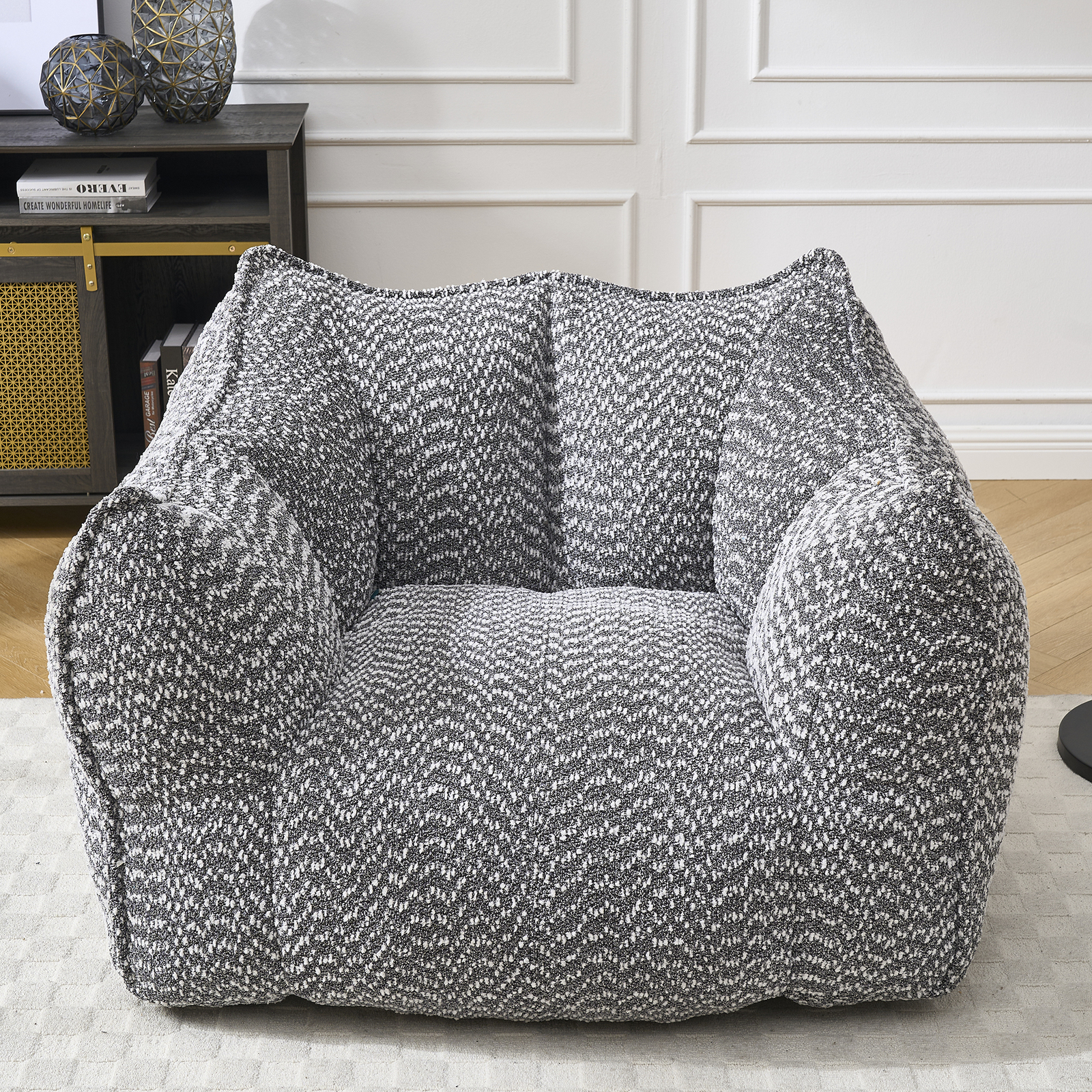Sofa chairs with highly resilient foam for living rooms and bedrooms, comfortable square lazy sofas, sofas for adults to play, read and watch TV