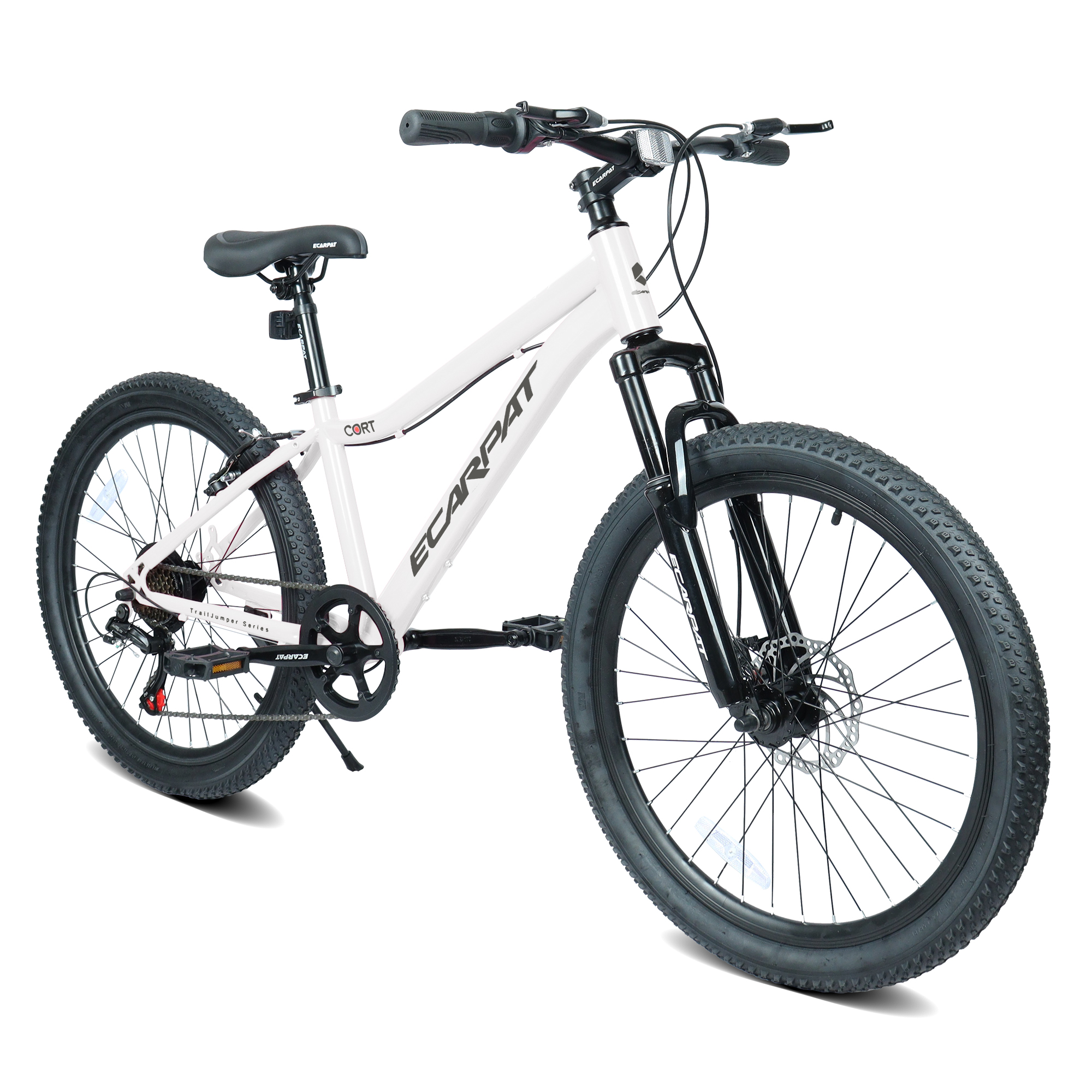 24 Inch Youth Mountain Bike with 7 Speeds & Front Suspension Durable Steel Frame, Alloy Rims & Disc Brakes For Boys and Girls in Multiple Colors