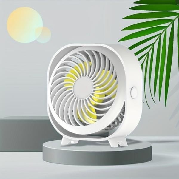 Rechargeable Ultra Quiet Mini Desk Fan, 3 Speed 360° Rotation, Portable Small Fan for Office Dorm Home Use
