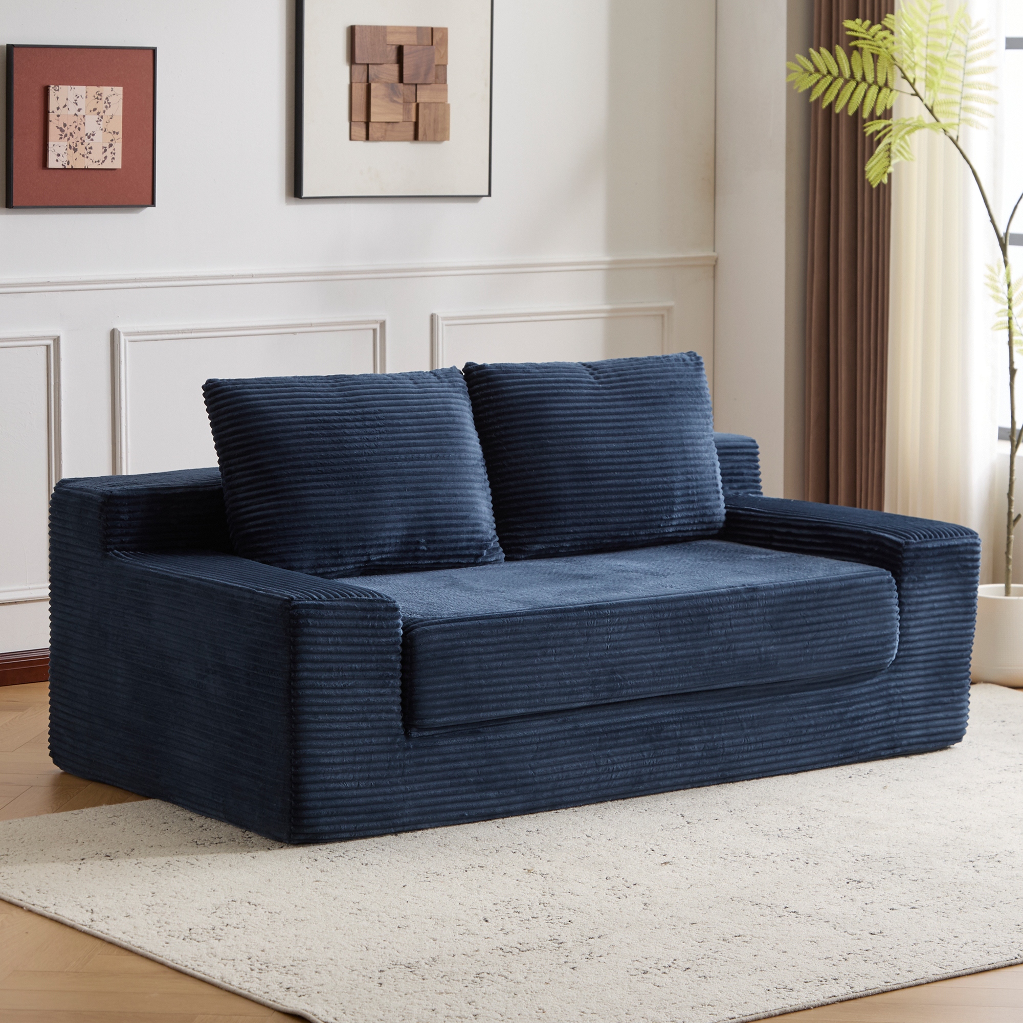 Chaise Lounge Cushion - Standard Size , Dark Blue - Water-Resistant Fabric with Foam Padding, Replacement Cushion for Outdoor Patio Furniture