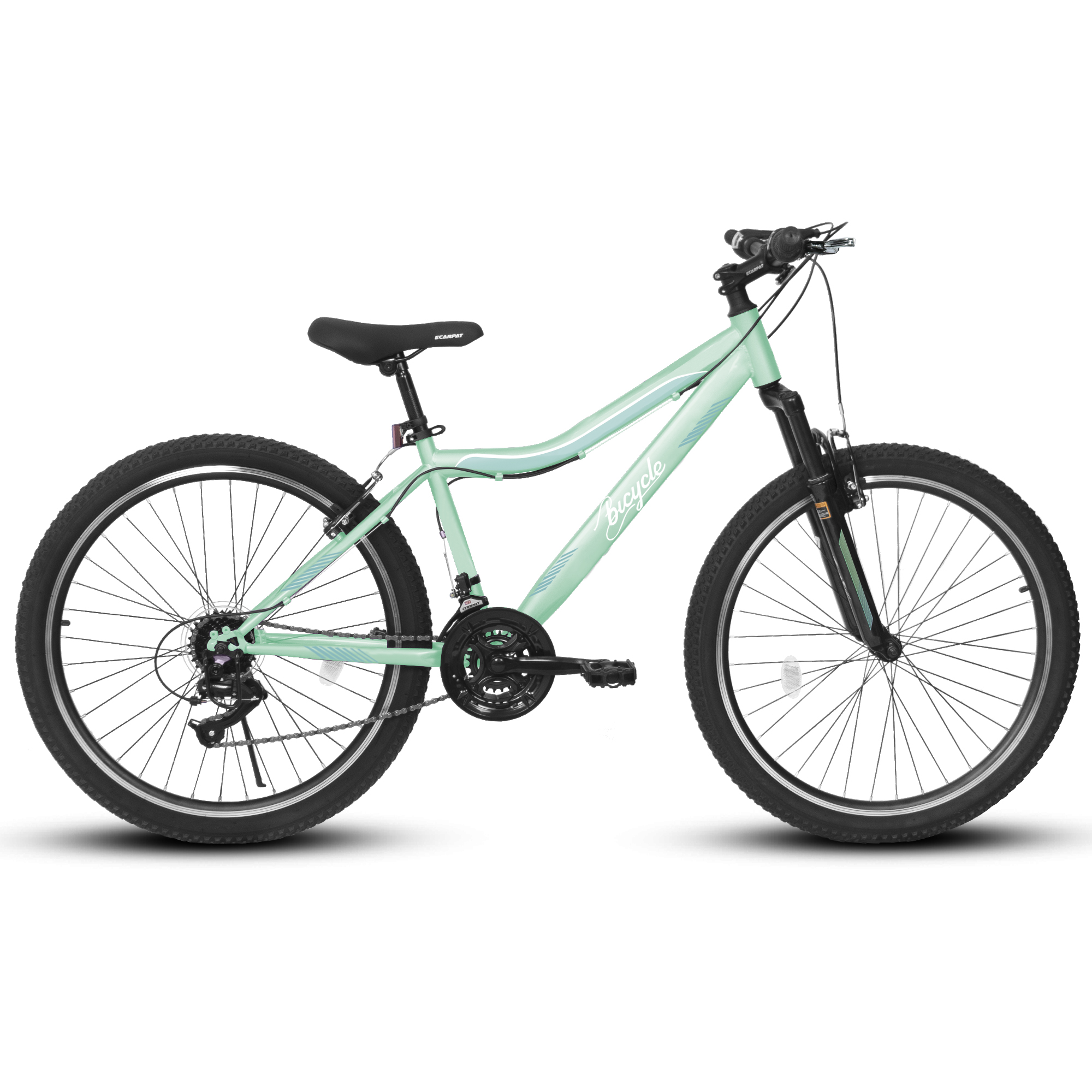 A24208D Mountain Bike 24/26 Inch, High-Density Carbon Steel Frame, 21 Speed, Front Suspension, Dual V-Brakes, 80% Pre-Assembled for Men Women Teens