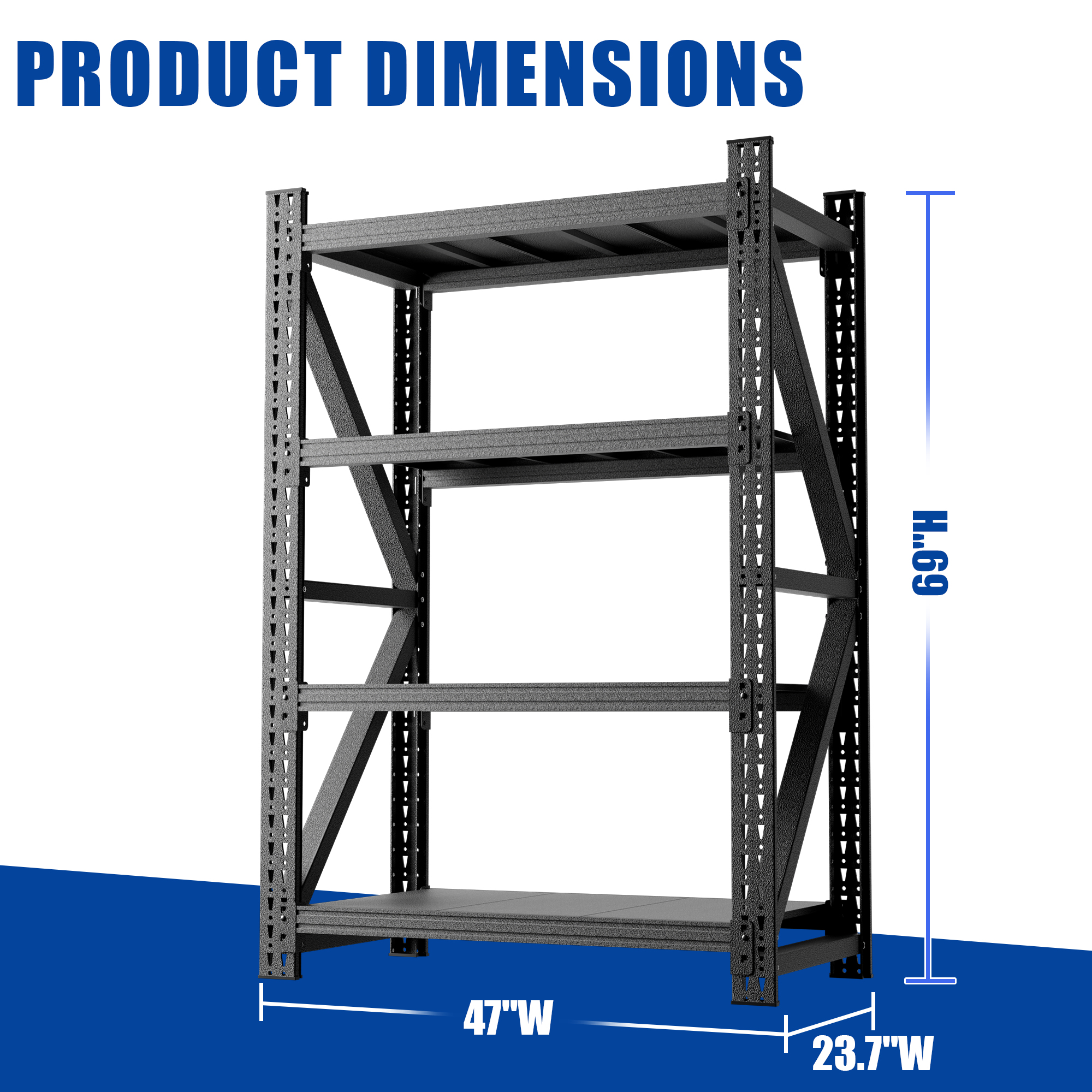 Heavy Duty Metal Adjustable Garage Shelves, 69