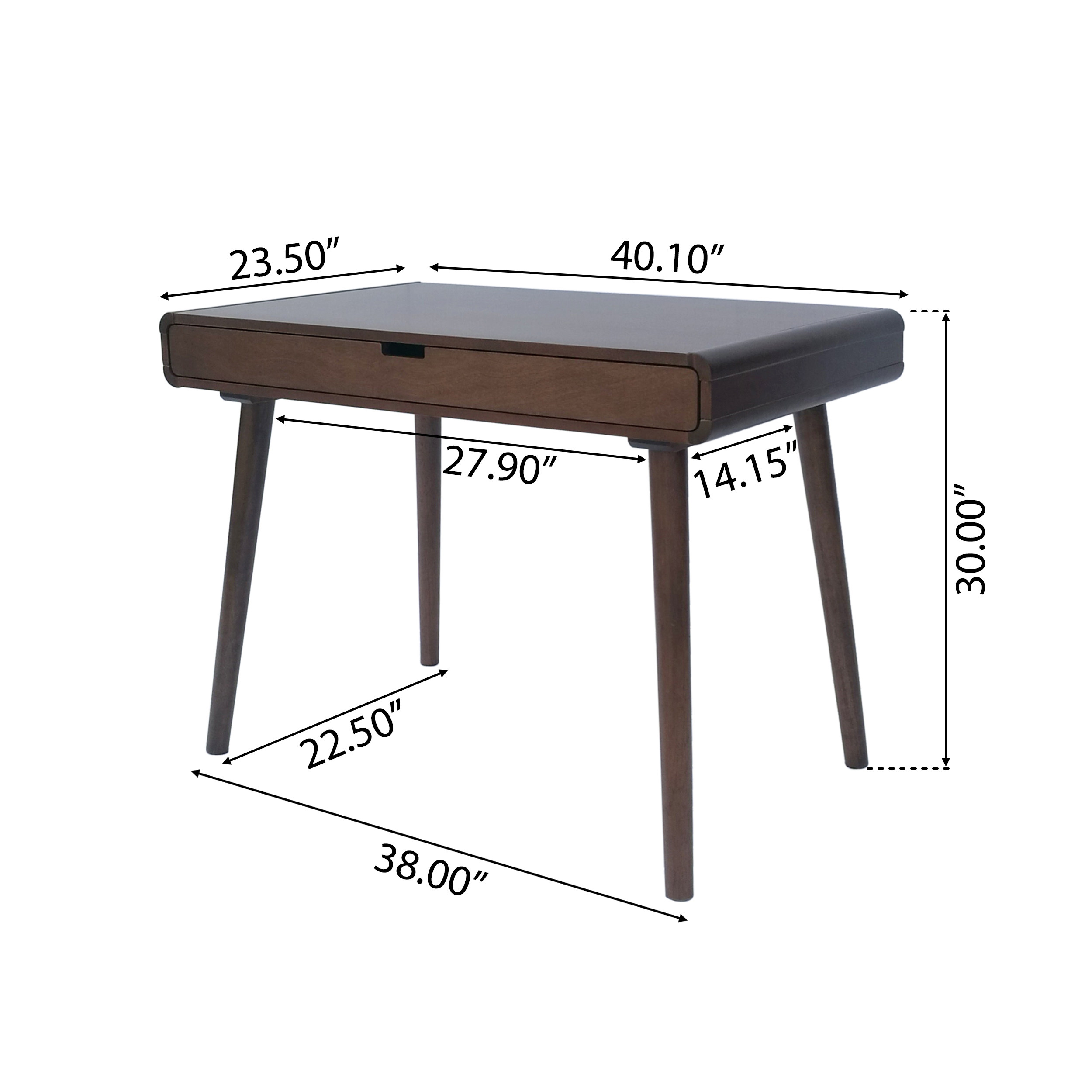Writing Desk with large drawers,Computer Table for Home Office Workspace or Entryway,Brown Color (Original SKU:62413.00MEDBRN)