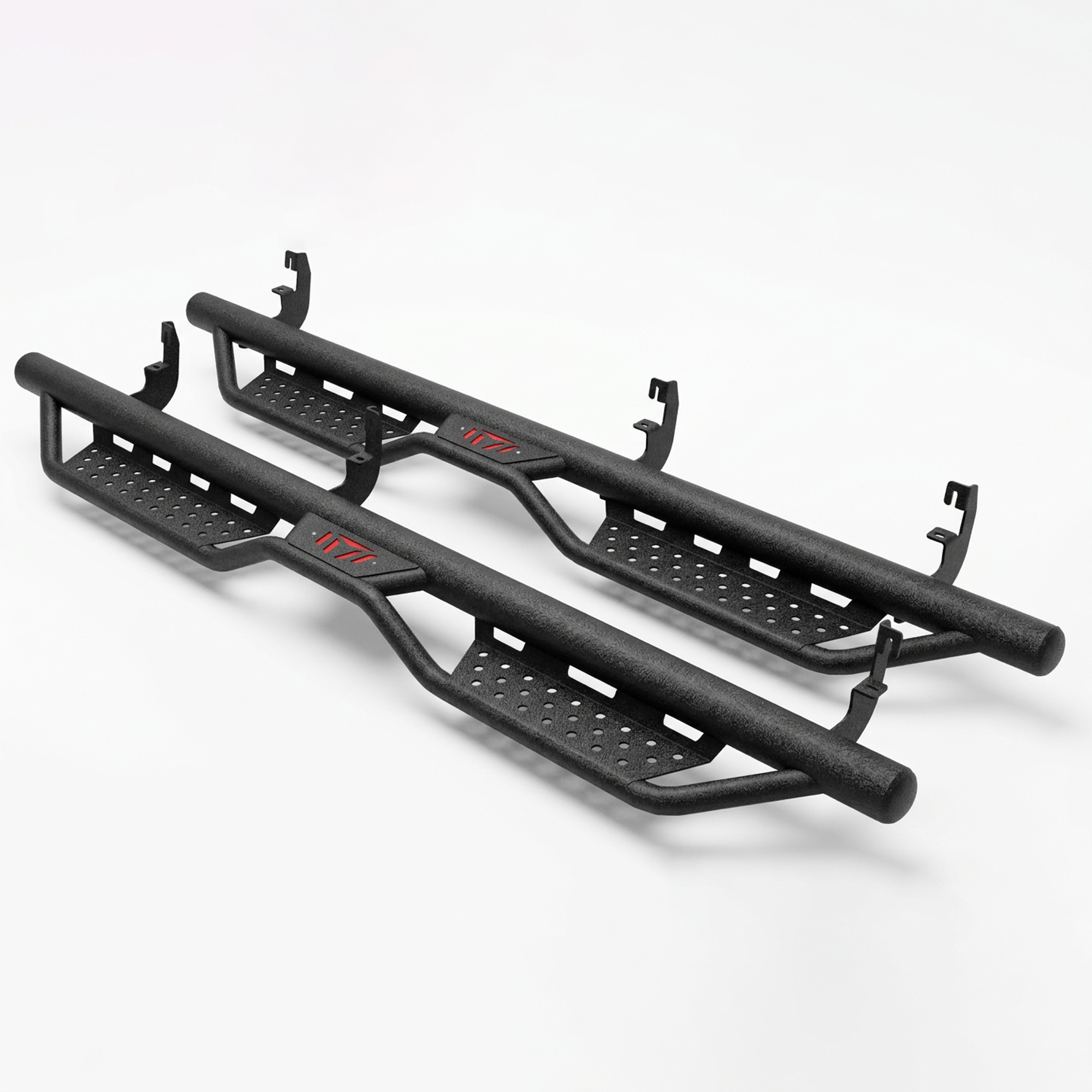 Drop Running Boards Side Steps Compatible with 2015 - 2026 Chevy Colorado & GMC Canyon Crew Cab (4 Full Size Doors),Two Stairs Design Bolt-on Side Steps Nerf Bar Black Powder Coated
