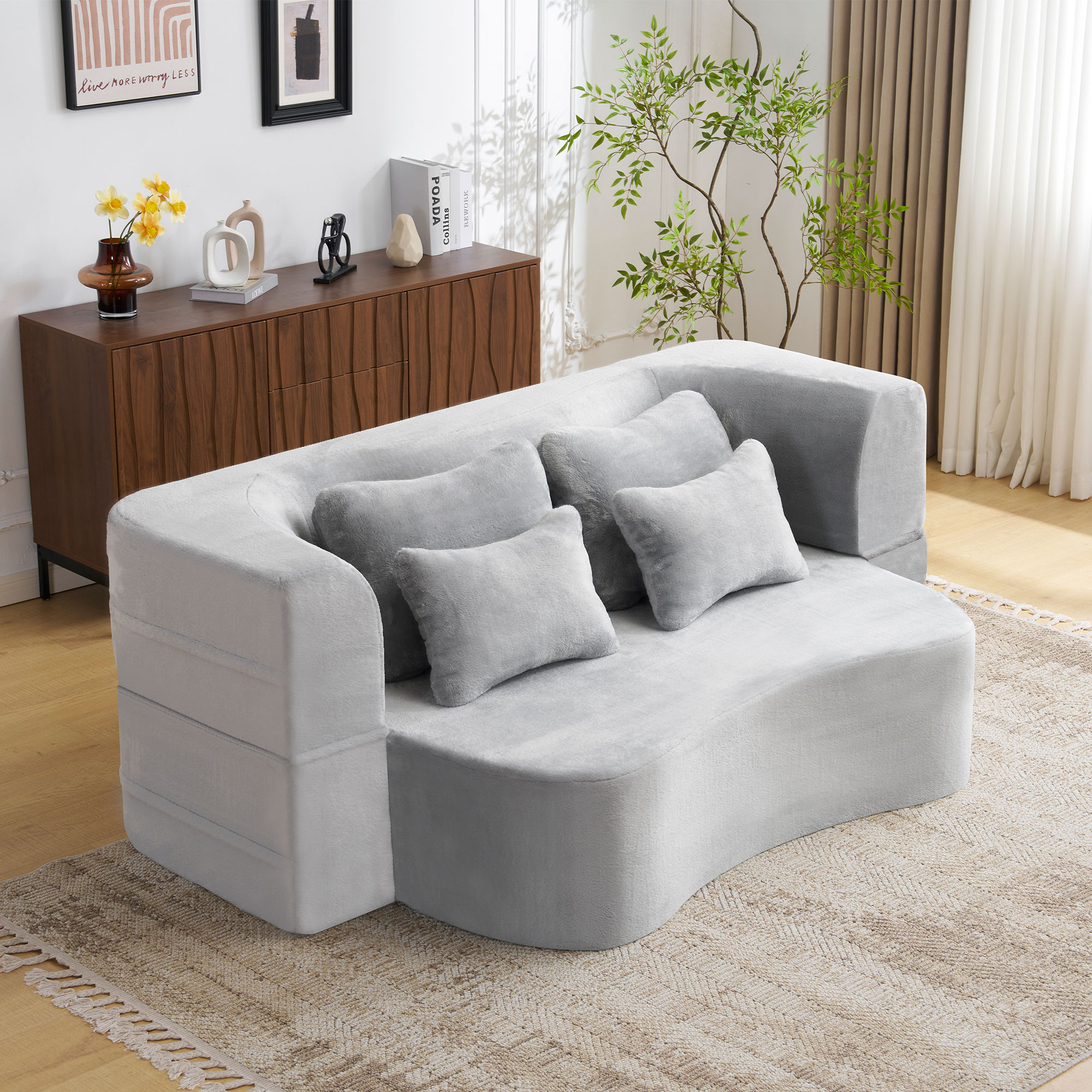 Foam LIGHT GREY Outdoor Seating -  - Perfect for Patio, Lawn, Poolside & Garden