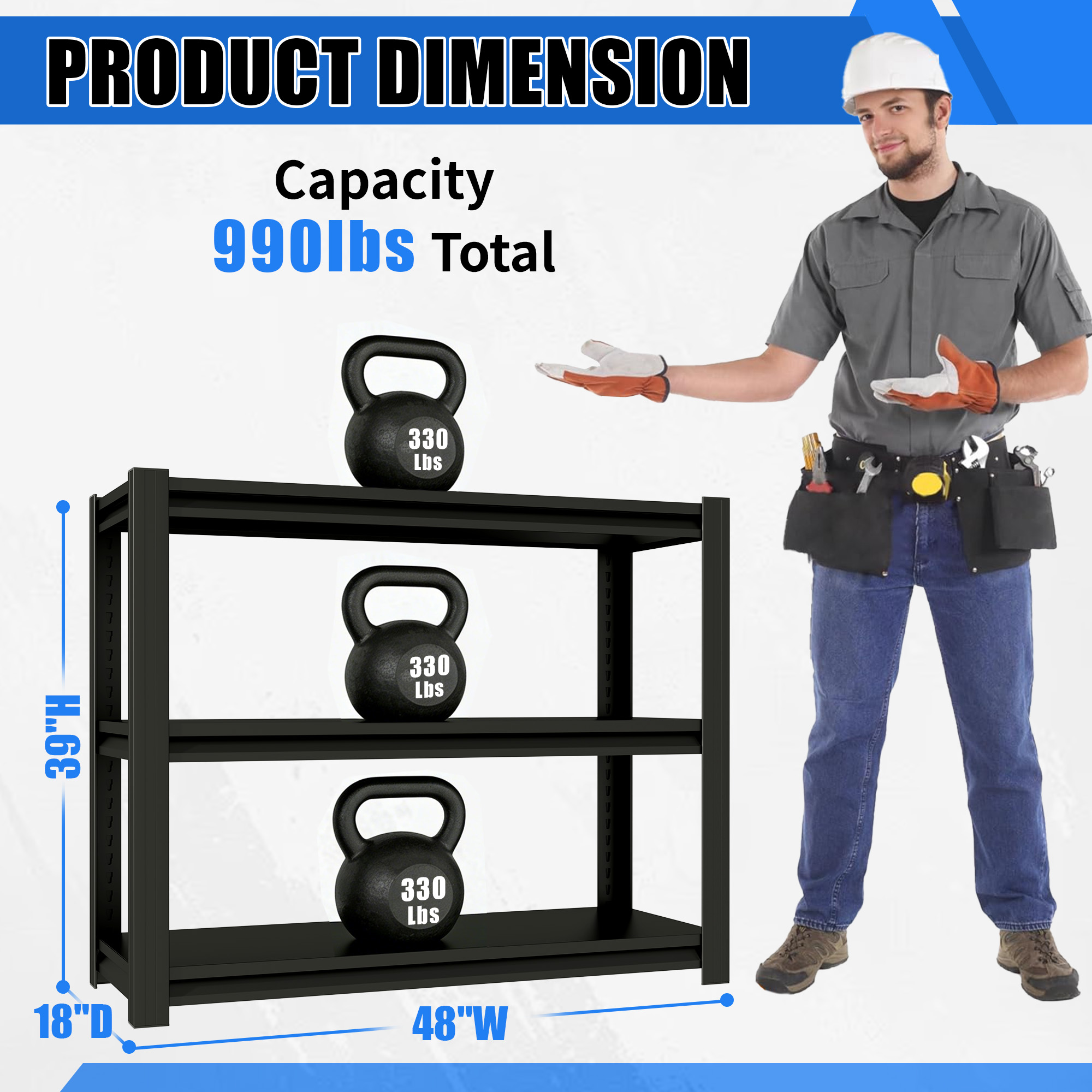 30-40 Gallon Fish Tank Stand - Metal Aquarium Stand, 47.2