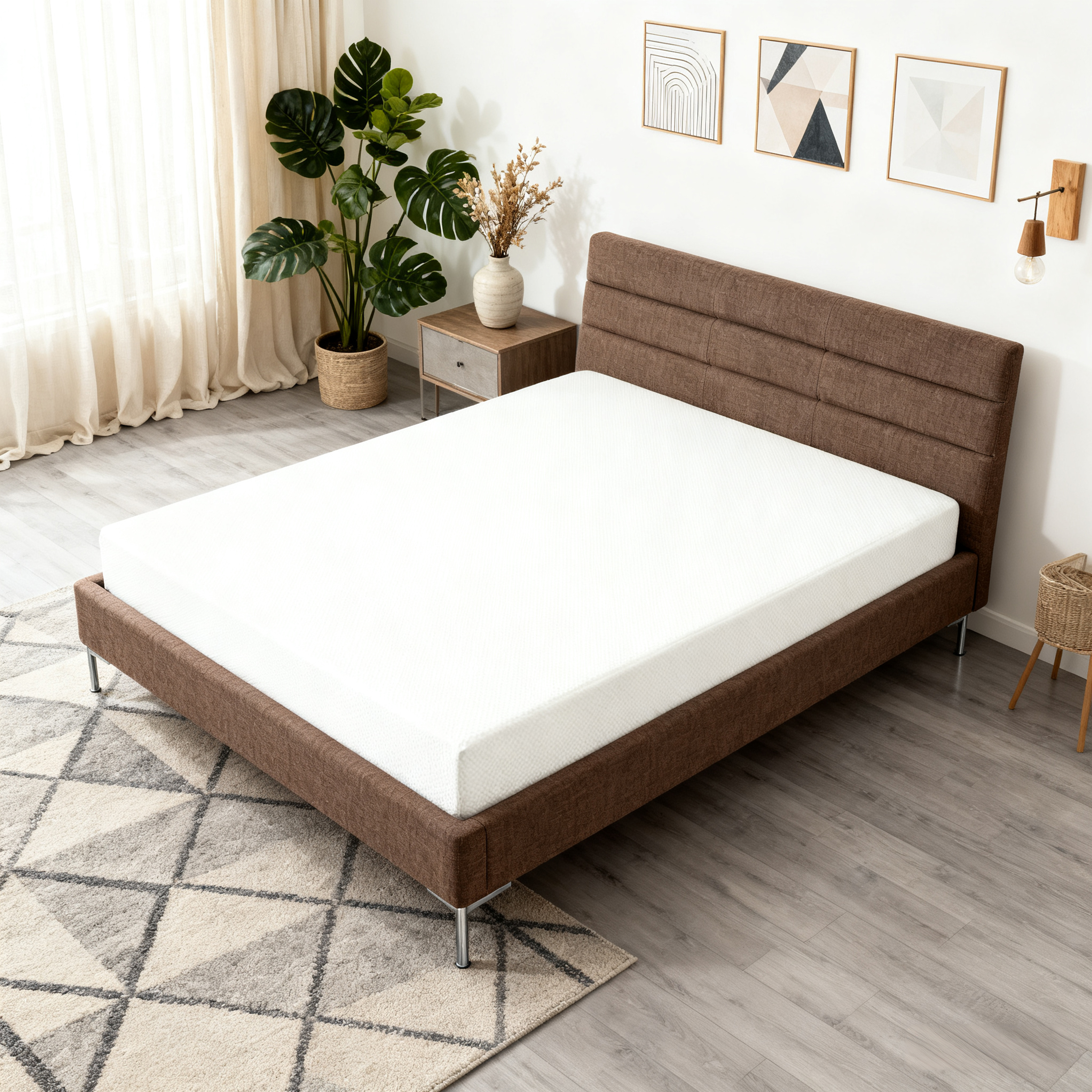 8 Twin Green Tea Memory Foam Mattress in Box, Fiberglass Free, White(Bed not included)