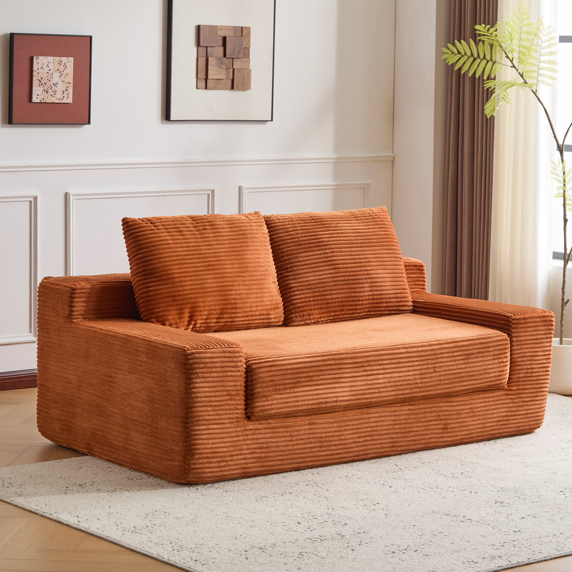 Chaise Lounge Cushion - Standard Size , Orange - Water-Resistant Fabric with Foam Padding, Replacement Cushion for Outdoor Patio Furniture