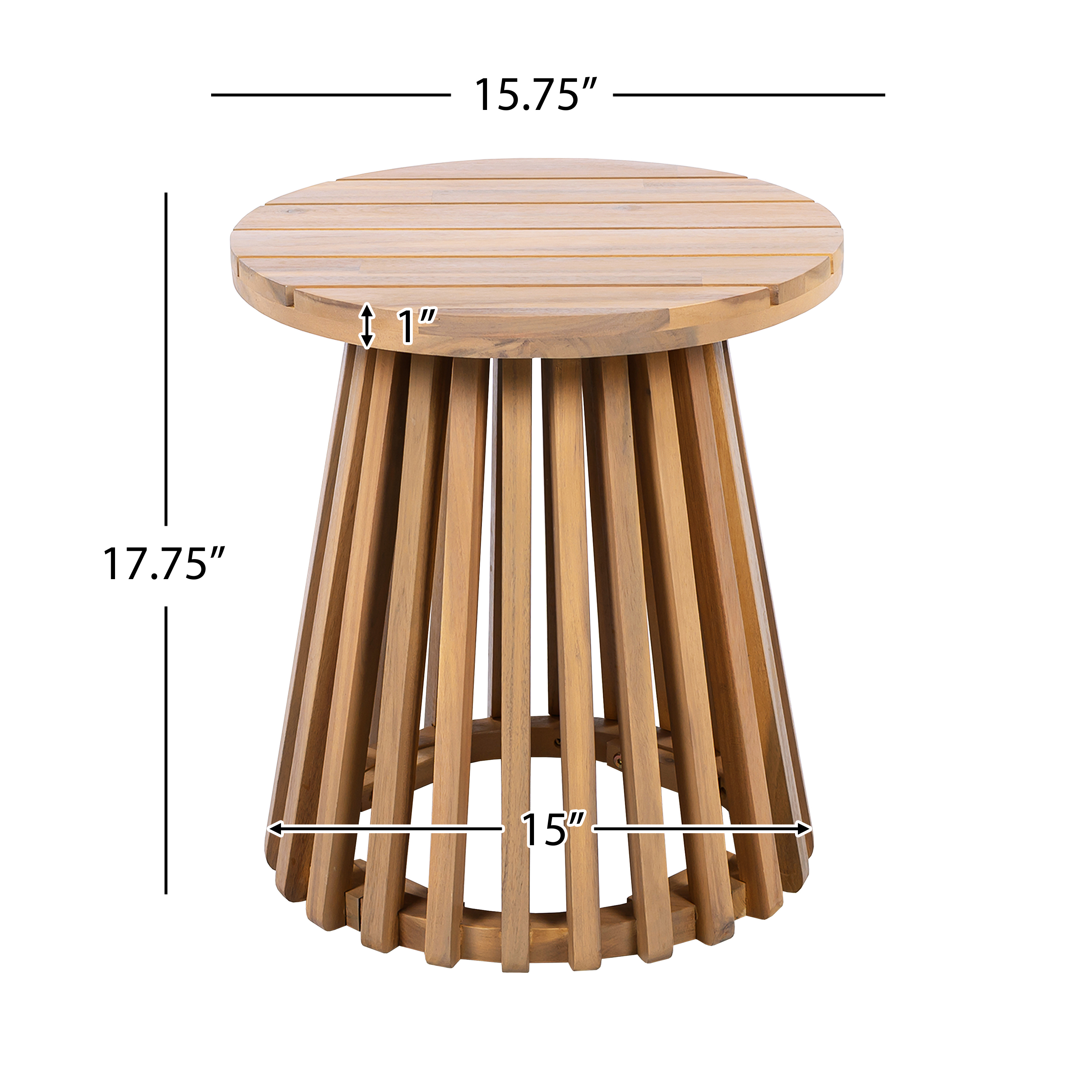 Patio Set Outdoor Acacia Wood Furniture Sets-Modern Club Chair Conversation Sets with Side Table for Garden, Patio & Deck ( Brown Patina+Cream Cushion)