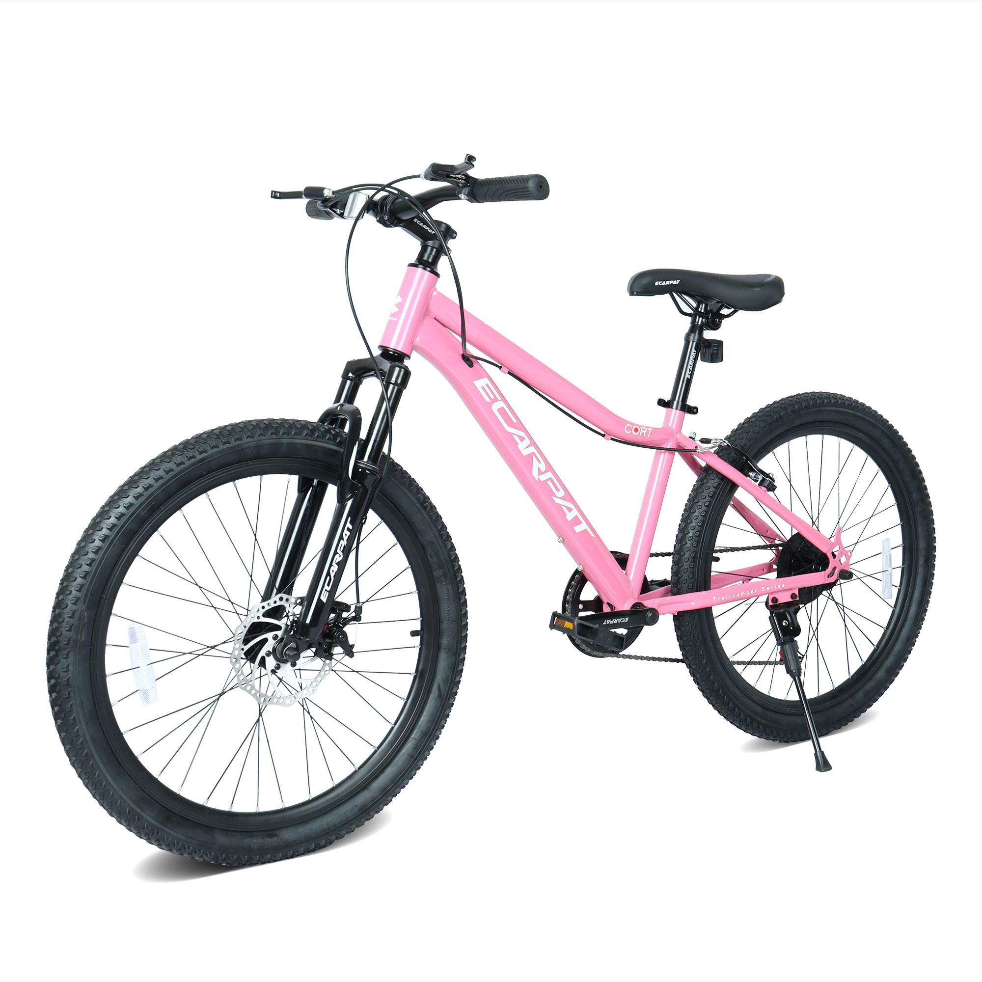 24 Inch Youth Mountain Bike with 7 Speeds & Front Suspension Durable Steel Frame, Alloy Rims & Disc Brakes For Boys and Girls in Multiple Colors