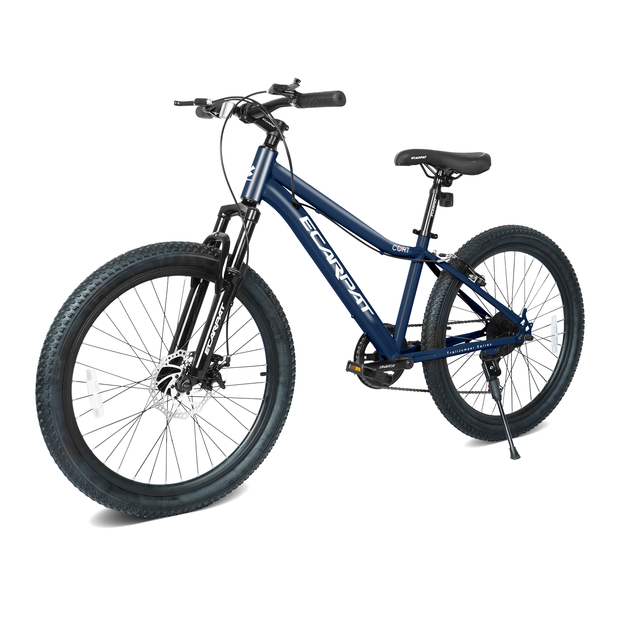 24 Inch Youth Mountain Bike with 7 Speeds & Front Suspension Durable Steel Frame, Alloy Rims & Disc Brakes For Boys and Girls in Multiple Colors
