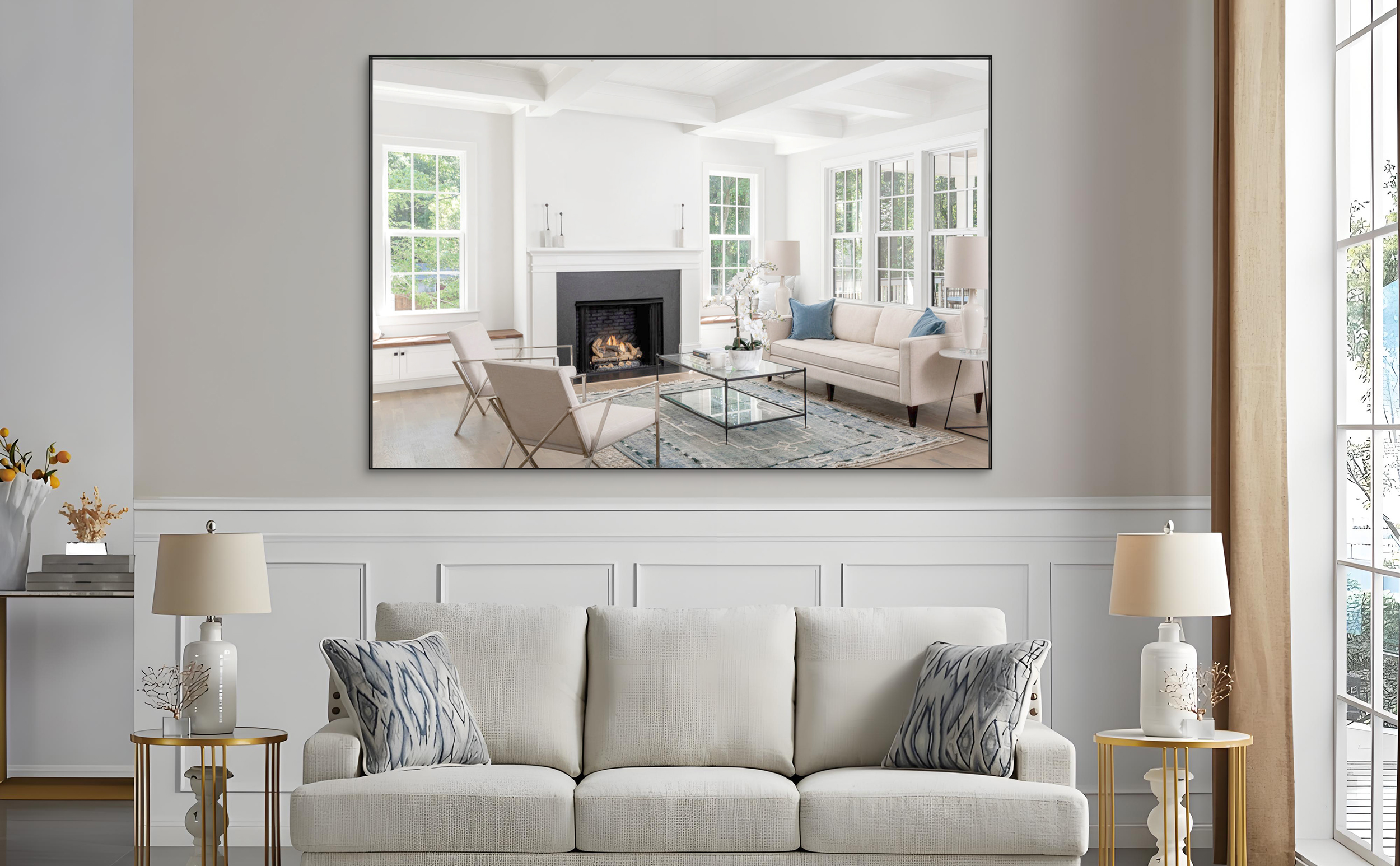 Oversized Bathroom Mirror  Wall Mount Mirror,Vertical Horizontal Hanging Aluminum Framed Wall Mirror Full Length Mirror,Full Body Mirror for Bedroom Living Room,Black,72x48 Inches