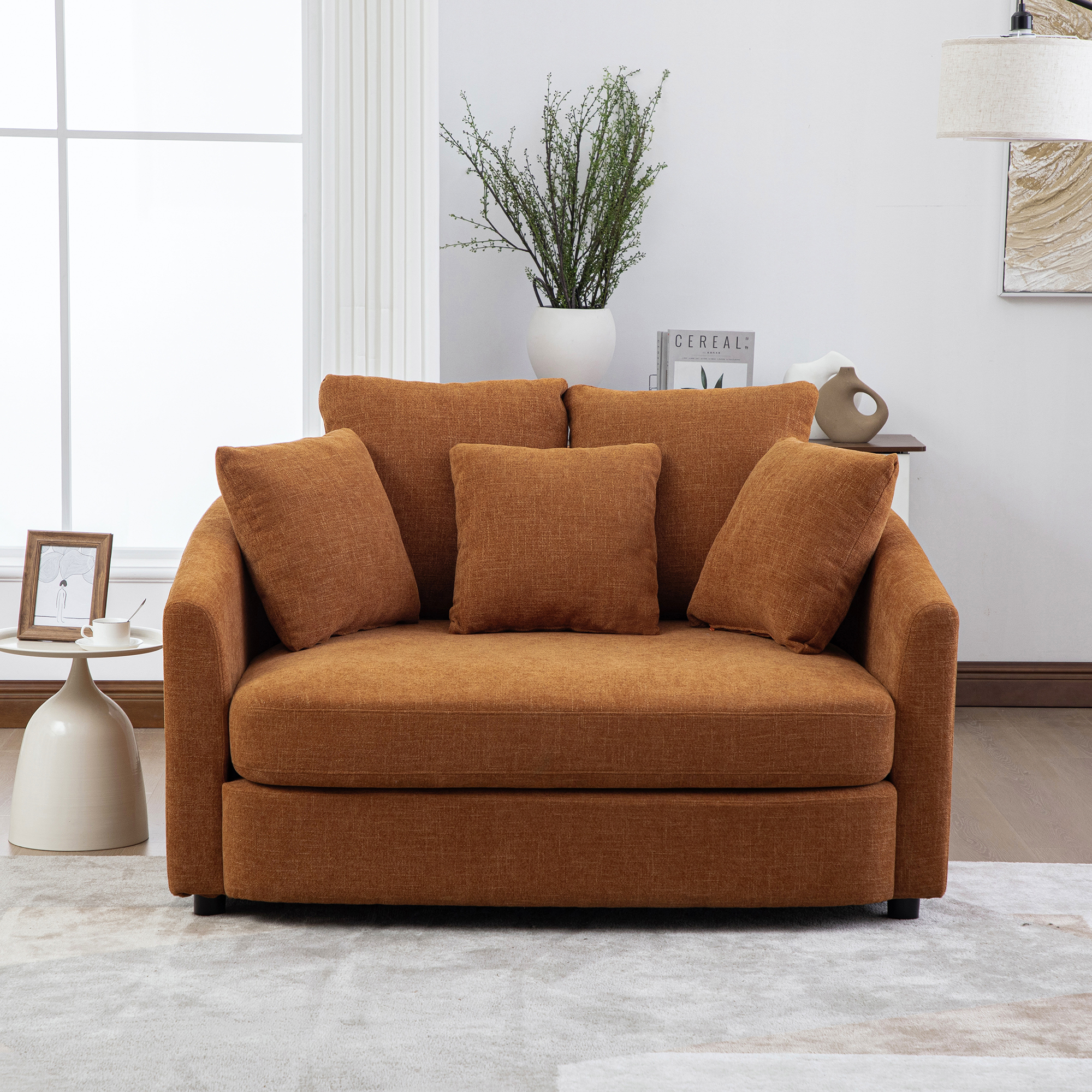 Chenille Orange Outdoor Chair -  - Perfect for Patio, Lawn, Poolside & Garden