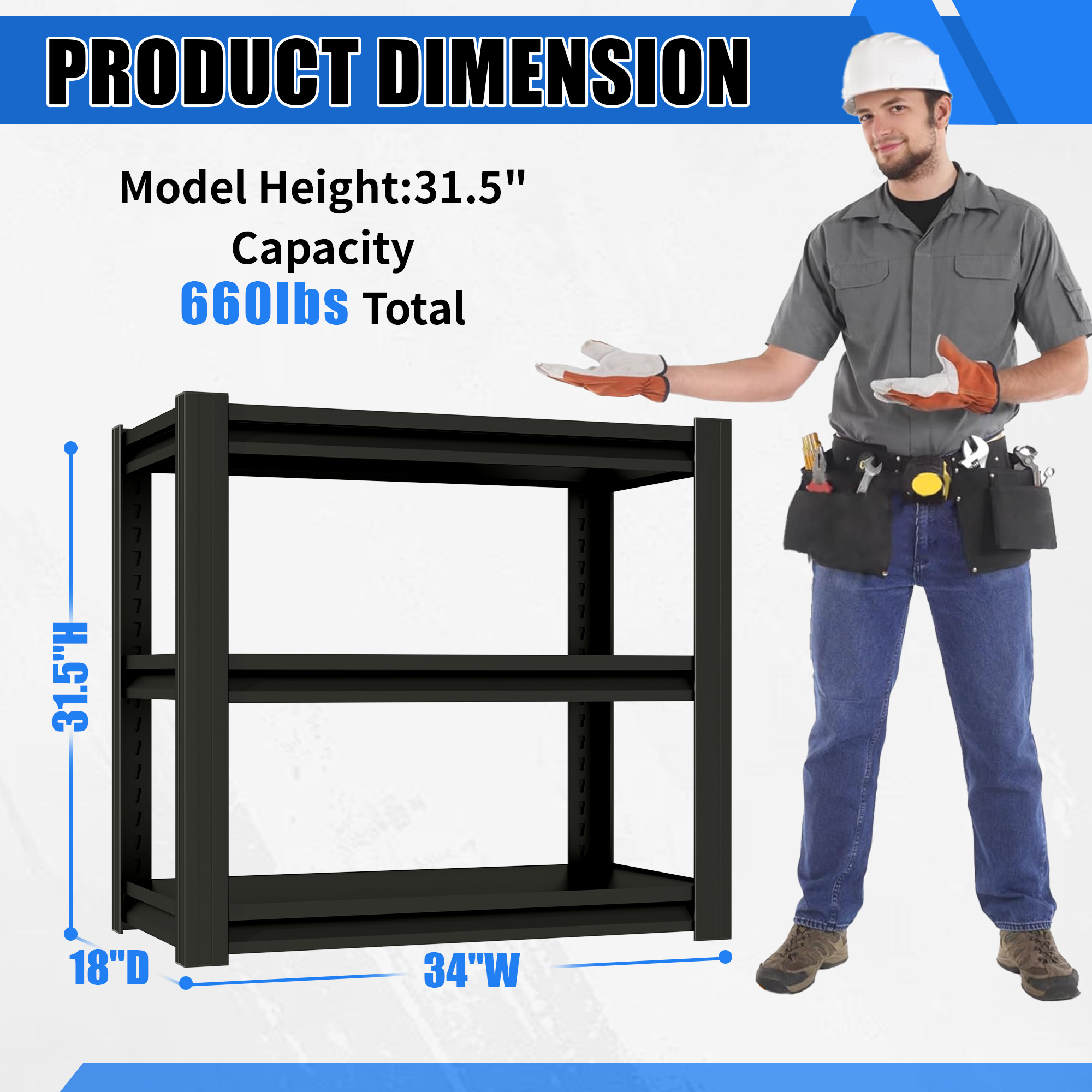 20-30 Gallon Fish Tank Stand - Metal Aquarium Stand, 34 