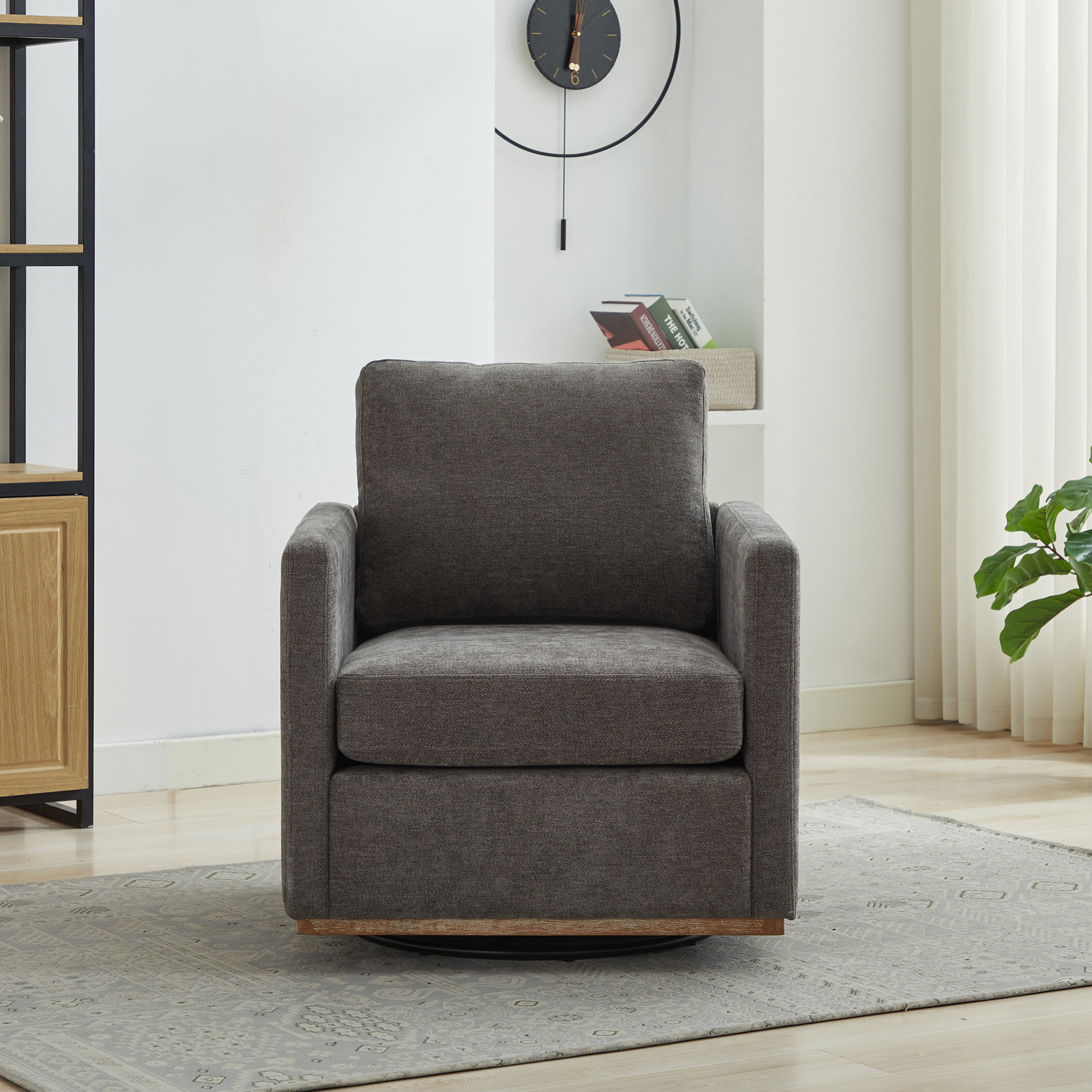 Chenille Charcoal Outdoor Chair -  - Perfect for Patio, Lawn, Poolside & Garden