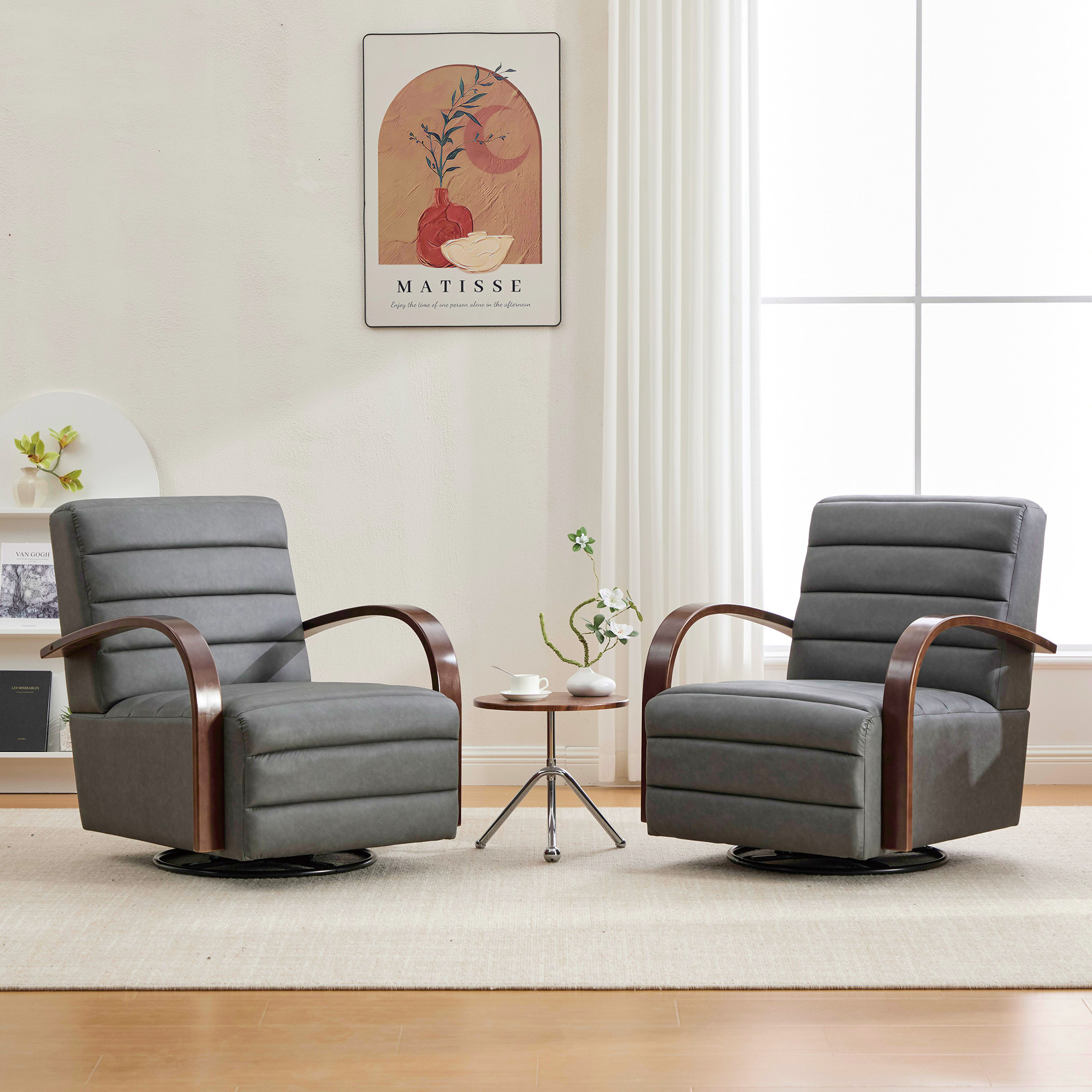 PU Gray Outdoor Chair -  - Perfect for Patio, Lawn, Poolside & Garden