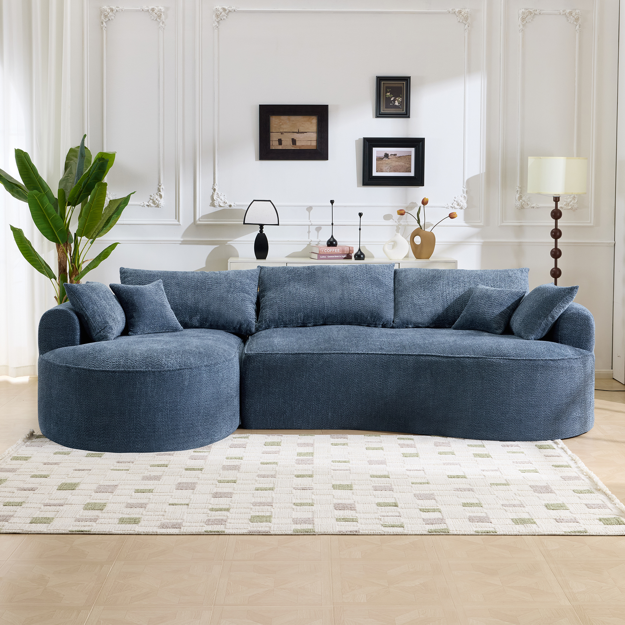 Modular Foam Blue Sofa -  - Perfect for Patio, Lawn, Poolside & Garden