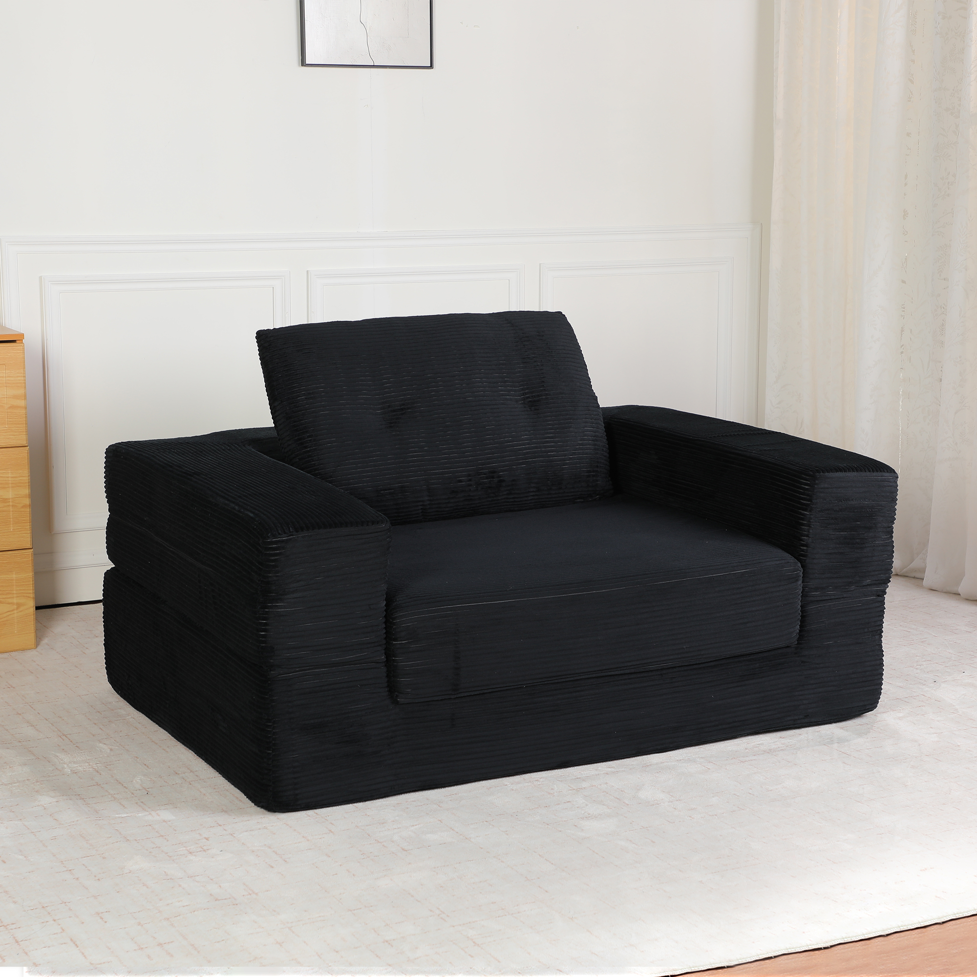 Corduroy Black Outdoor Seating -  - Perfect for Patio, Lawn, Poolside & Garden