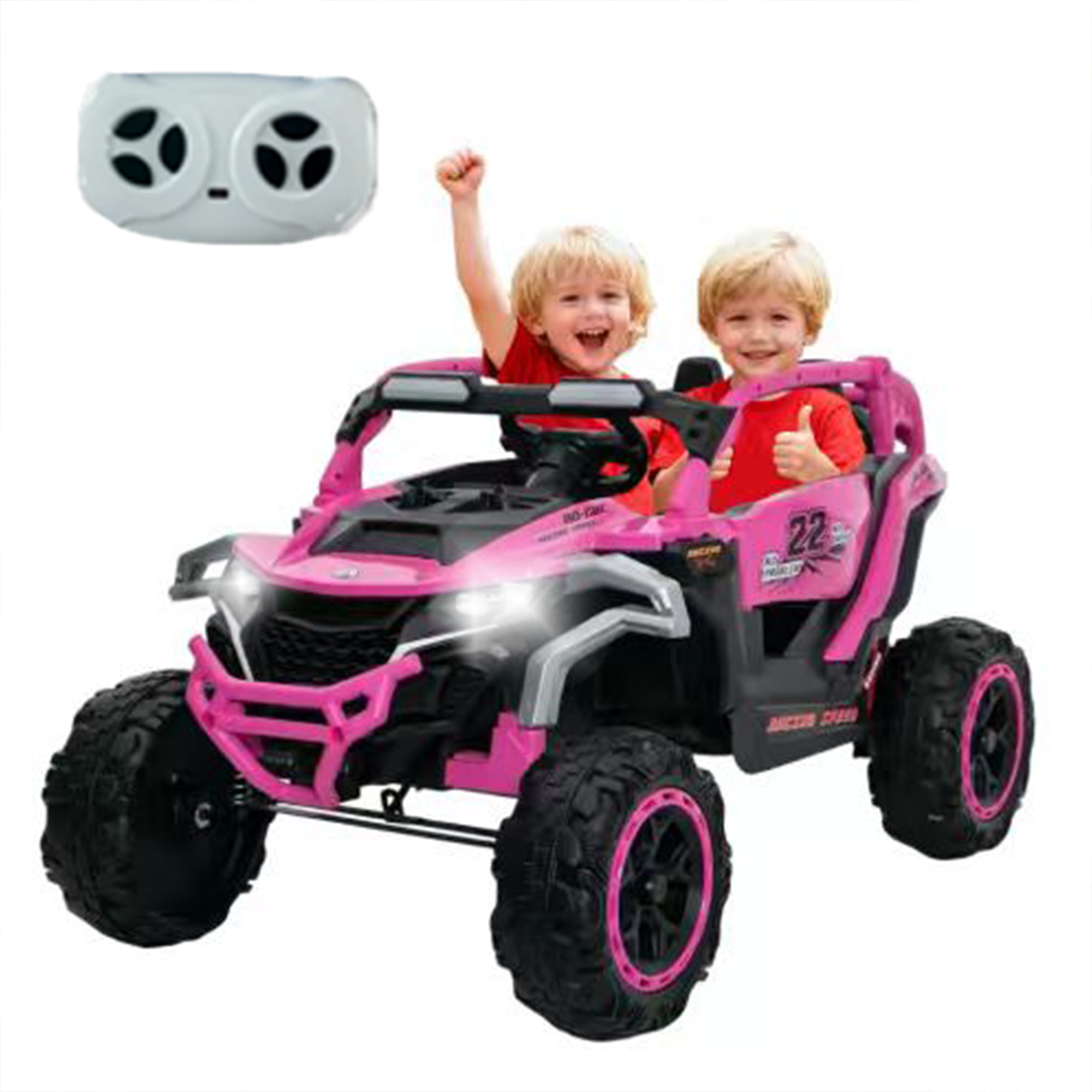 Ride on Models Truck Car 12V Kids Electric Vehicles, Remote Control, Front & Rear Shock Suspension, 2 Seater UTV, Fla...