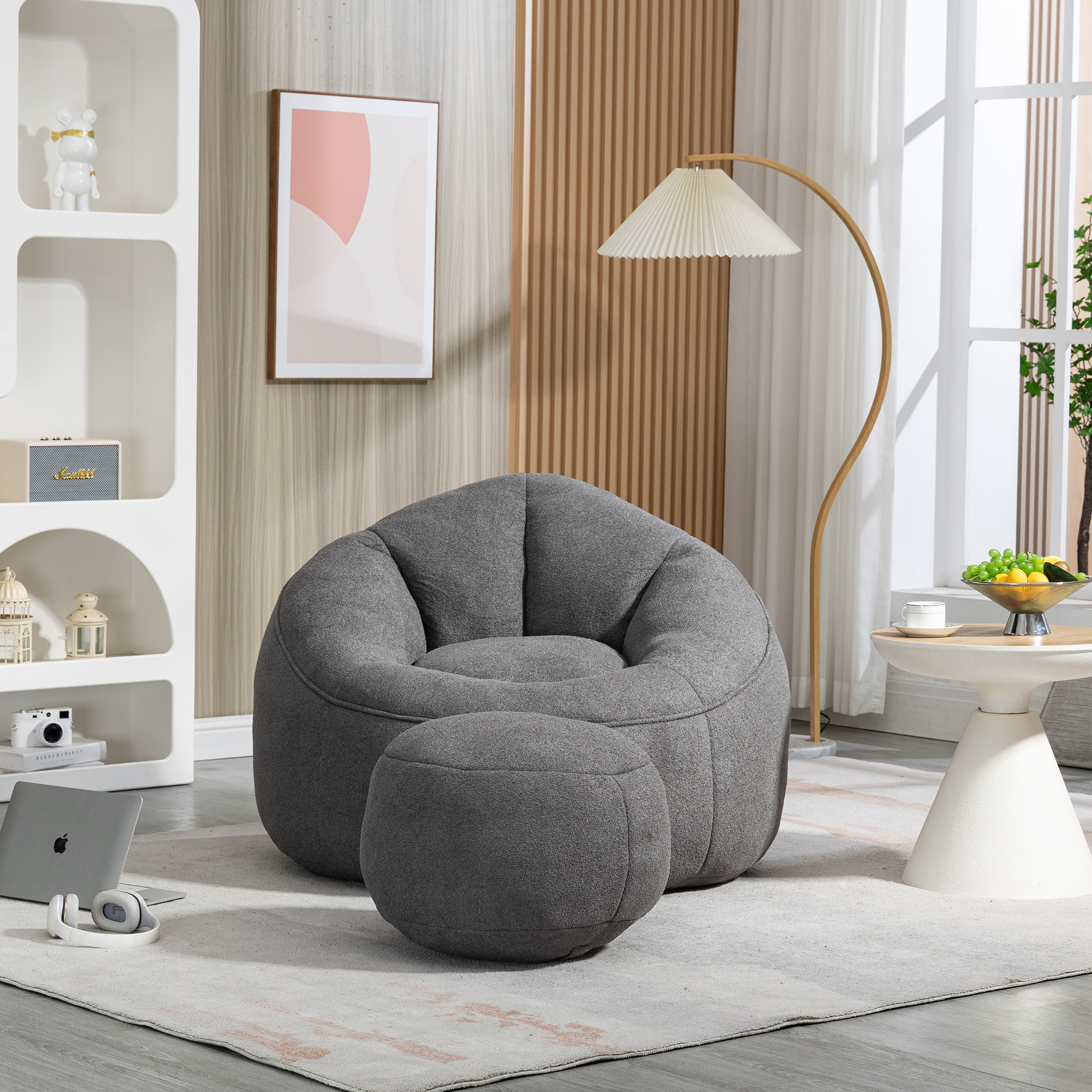 Microfiber Grey Outdoor Seating -  - Perfect for Patio, Lawn, Poolside & Garden