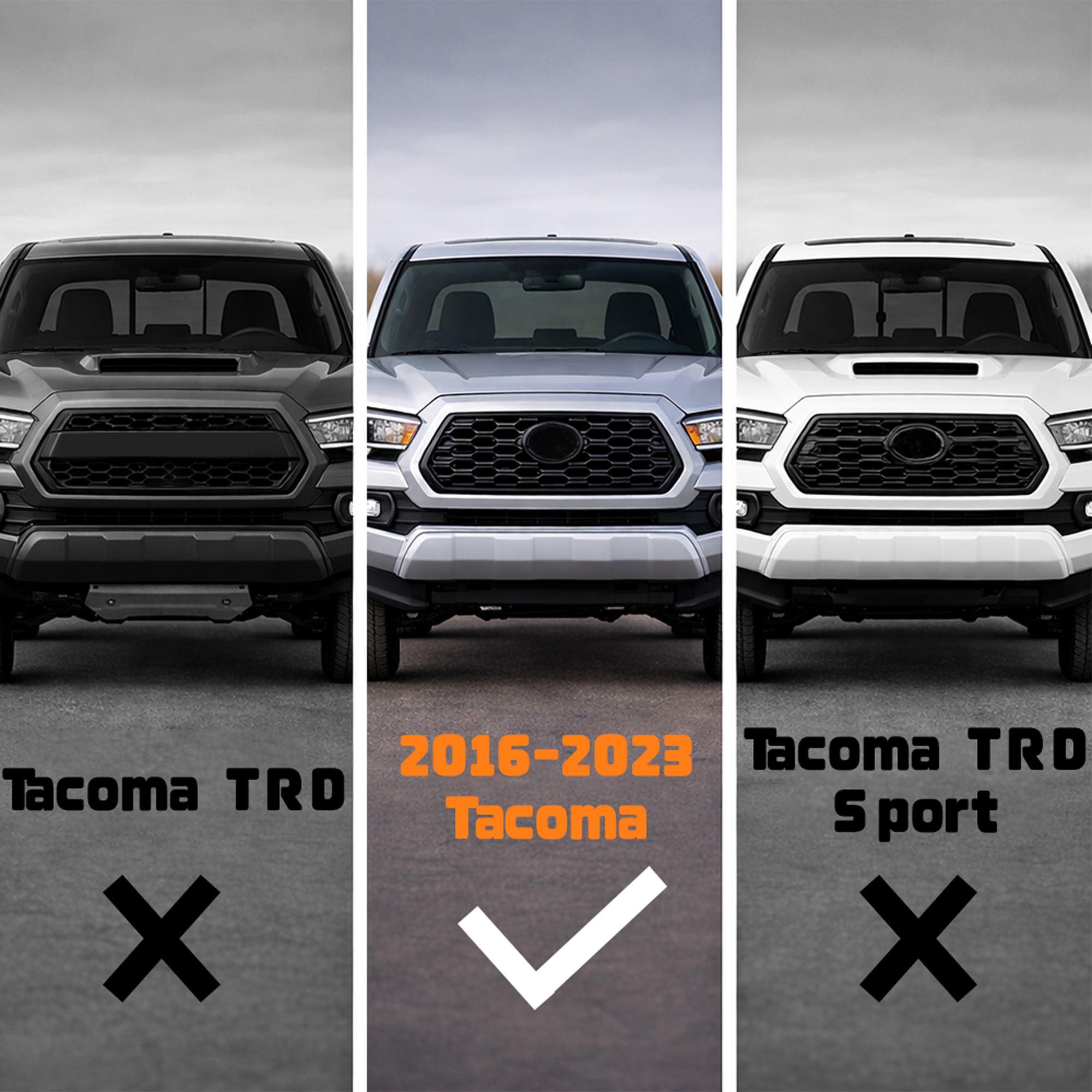 Steel Front Bumper Fit For 2016-2023 Toyota Tacoma (Excluding Tacoma TRD/  Tacoma TRD Sport Excludes winch and D-ring)