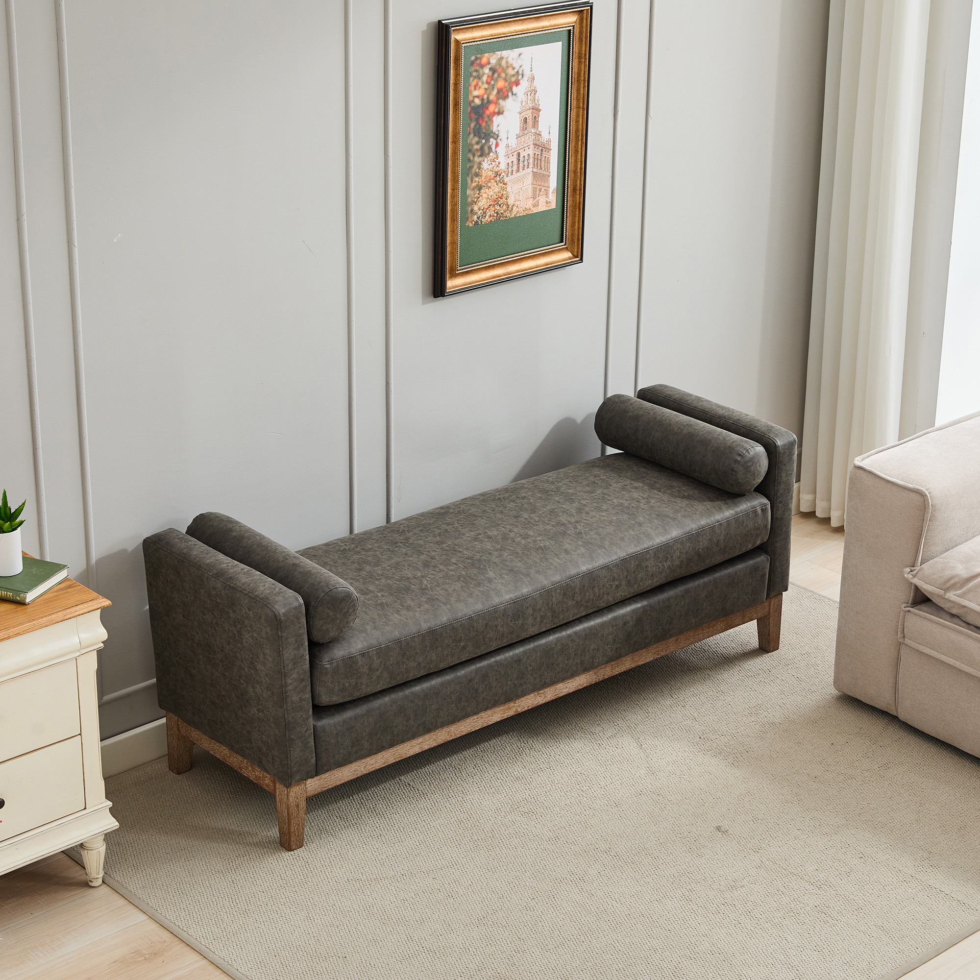 PU Gray Outdoor Seating -  - Perfect for Patio, Lawn, Poolside & Garden