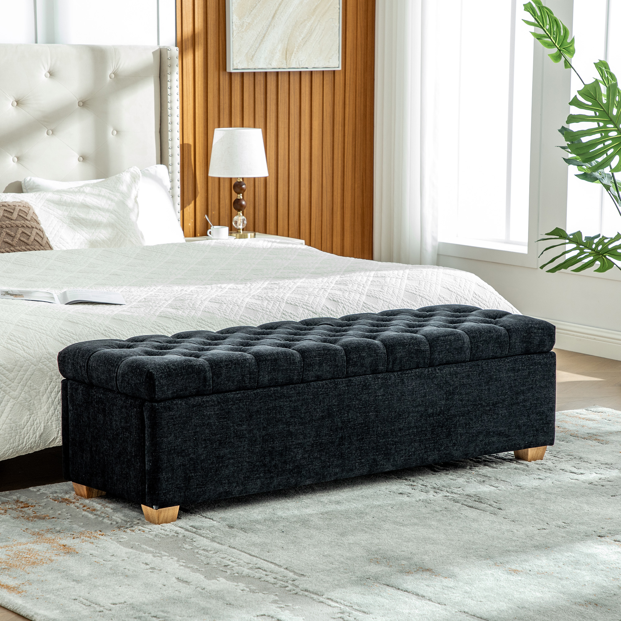 Chenille Black Outdoor Seating -  - Perfect for Patio, Lawn, Poolside & Garden
