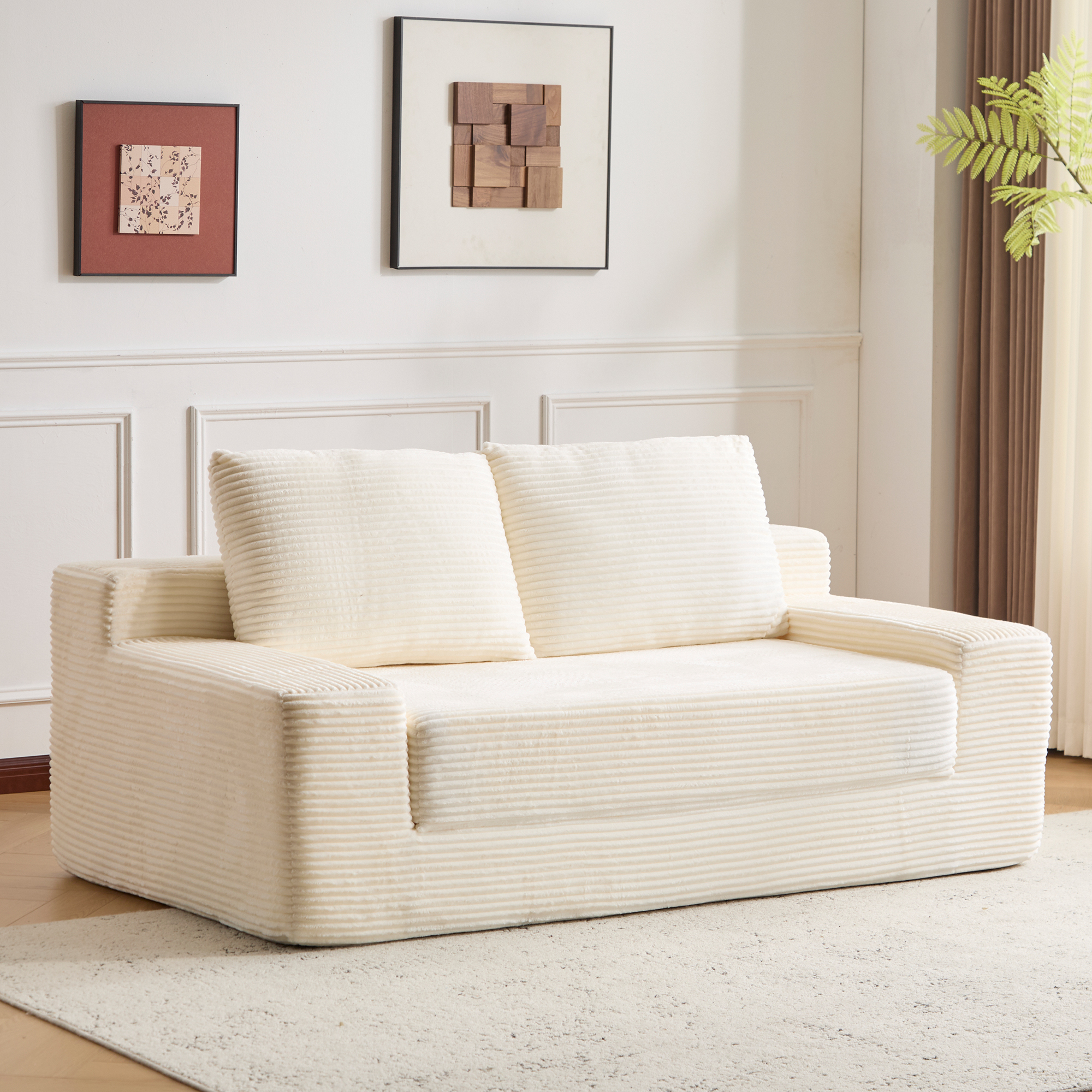 Chaise Lounge Cushion - Standard Size , White - Water-Resistant Fabric with Foam Padding, Replacement Cushion for Outdoor Patio Furniture