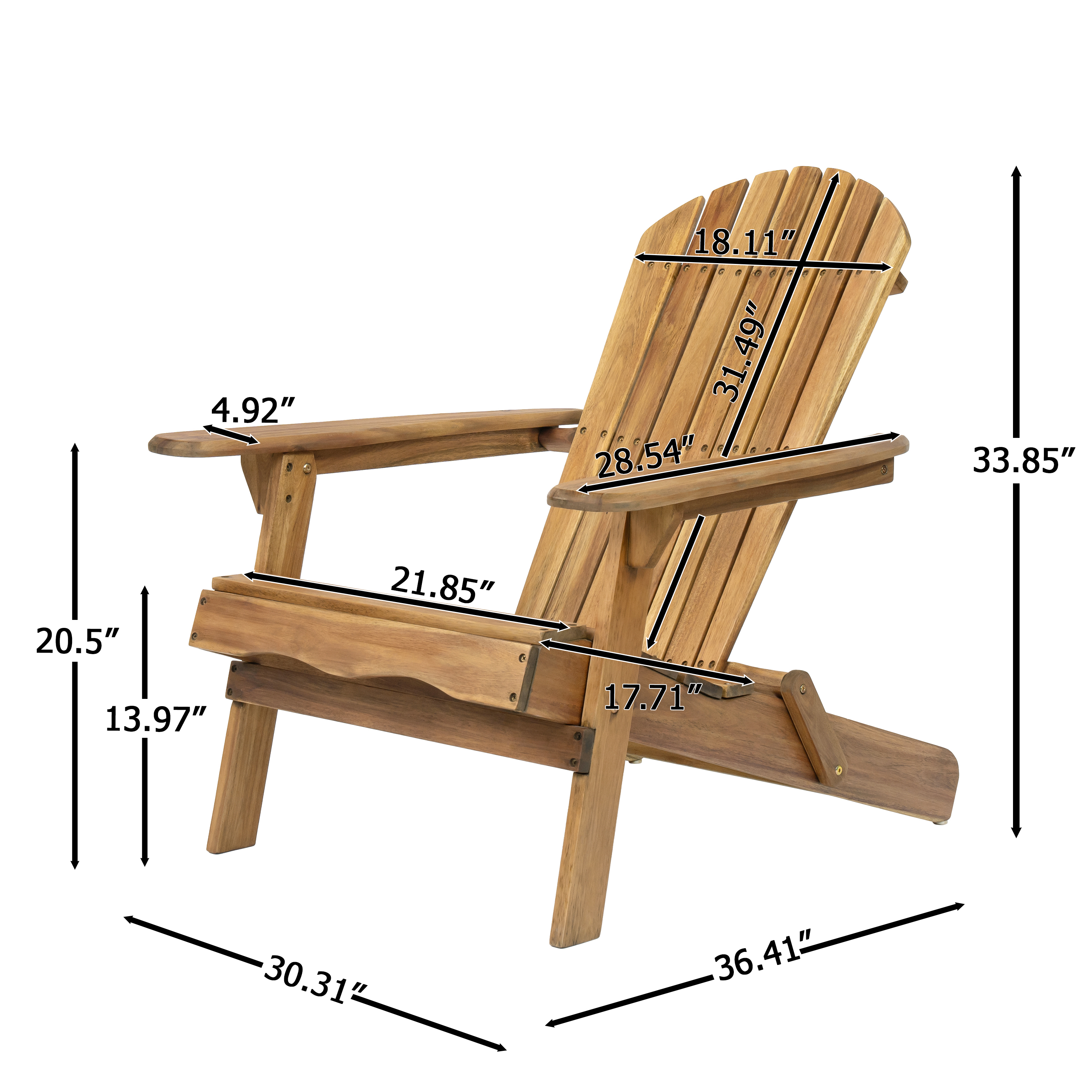 Acacia Wood Teak Outdoor Seating - Solid Acacia Wood Frame - Perfect for Patio, Lawn, Poolside & Garden