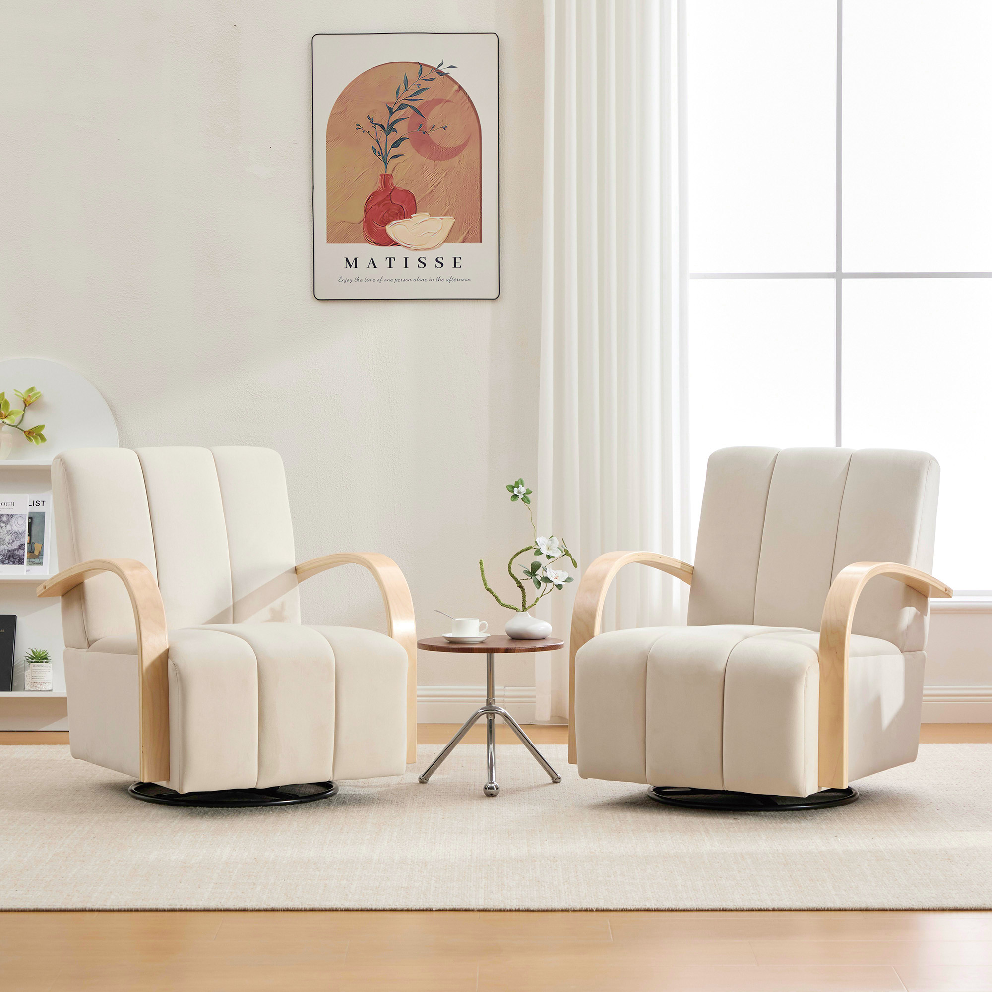 Velvet Beige Outdoor Chair -  - Perfect for Patio, Lawn, Poolside & Garden
