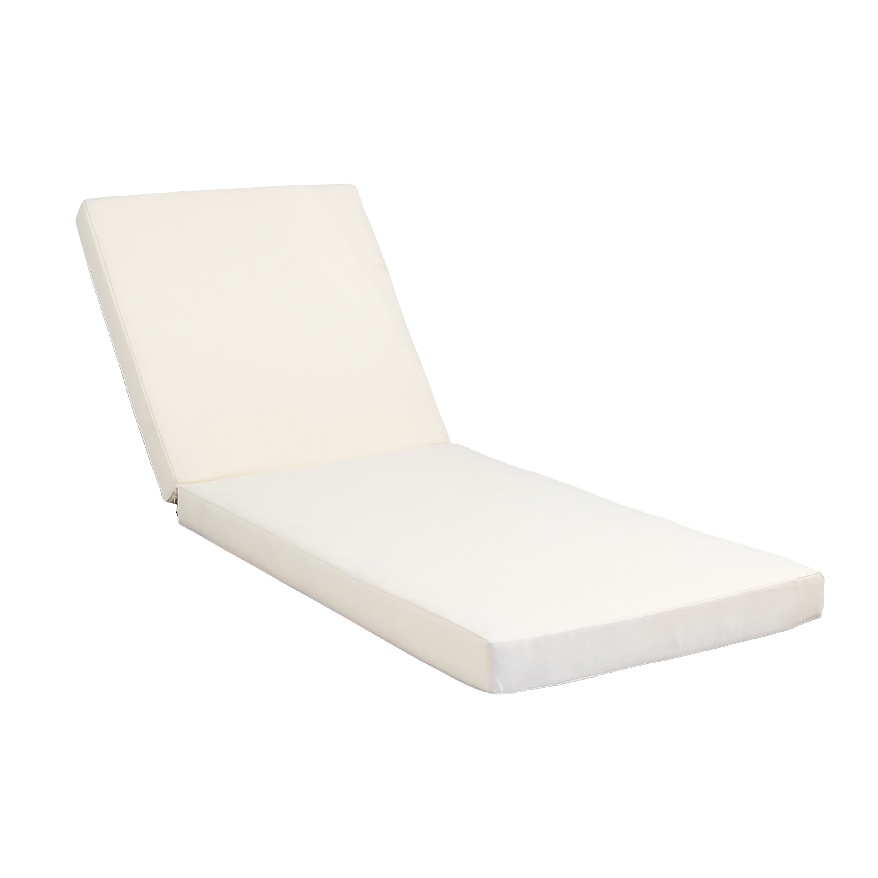 Chaise Lounge Cushion - Standard Size , Cream - Water-Resistant Fabric with Foam Padding, Replacement Cushion for Outdoor Patio Furniture
