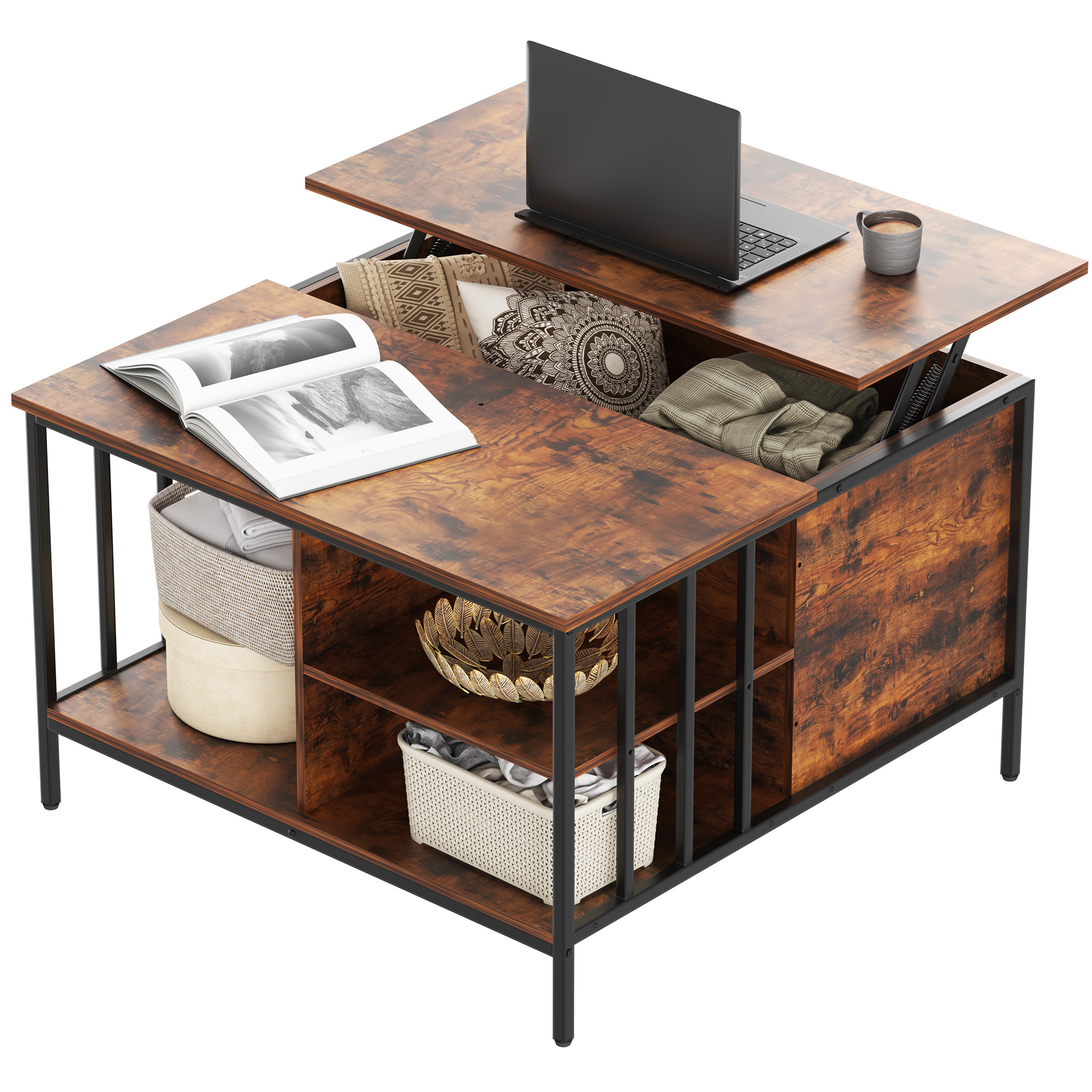Farmhouse Lift Top Coffee Table with Storage - 31.5