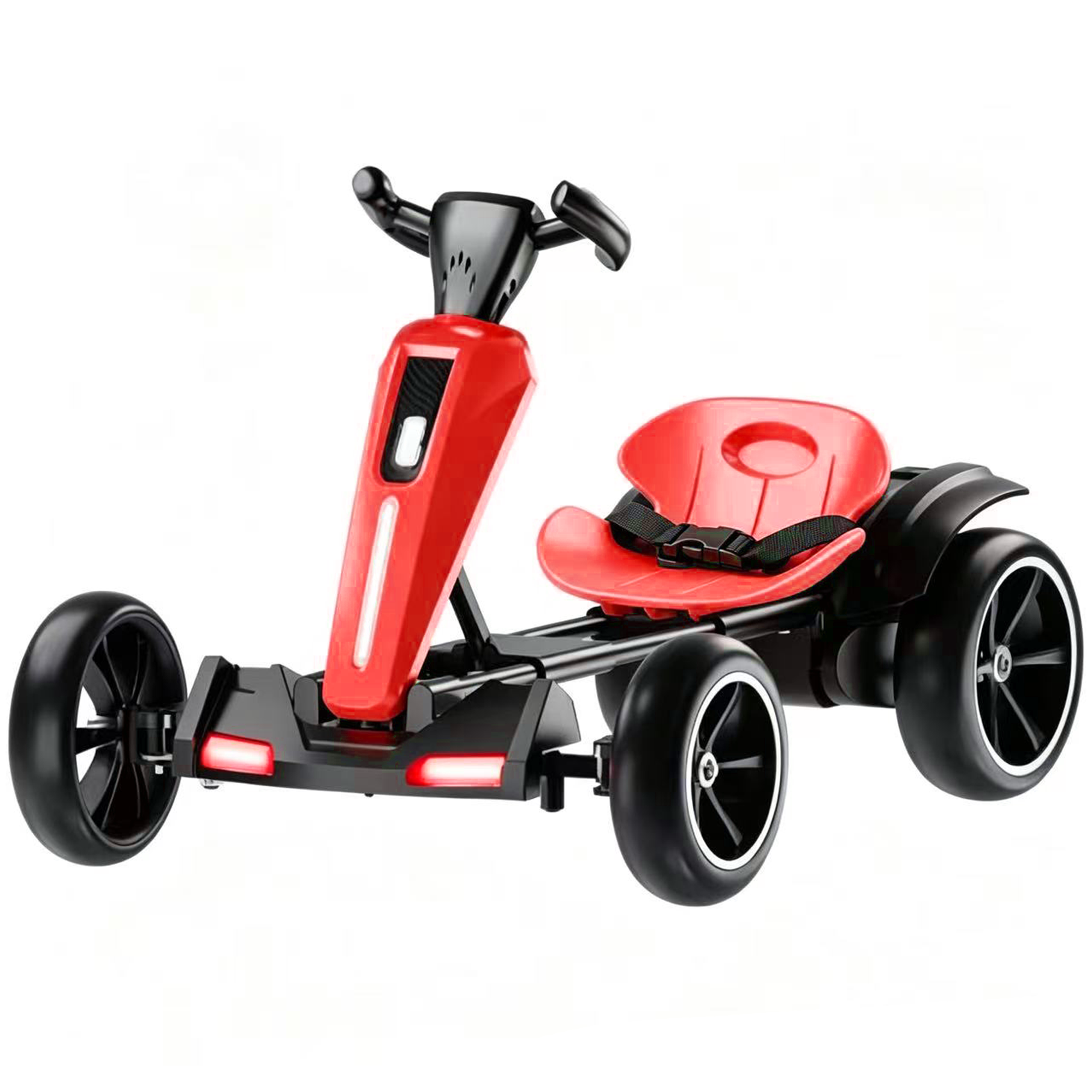 12V electric Kids Pedal Go Kart, Folder Go Kart, Outdoor Ride on Toy with Adjustable Seat, 4 Non-Slip EVA Wheels for Boys and Girls Aged 3-6 Years Old, Red