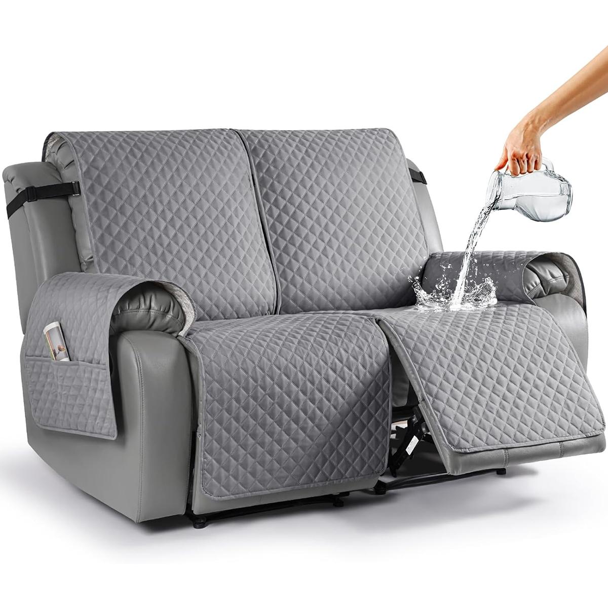 Recliner Sofa Slipcover Couch Covers for Cushion Couch, Soft Stain and Scratch Resistant, Washable Reclining Cover with Elastic Straps Adjustable Chaise Lounge Armless Lounge Chair Fabric Armchair