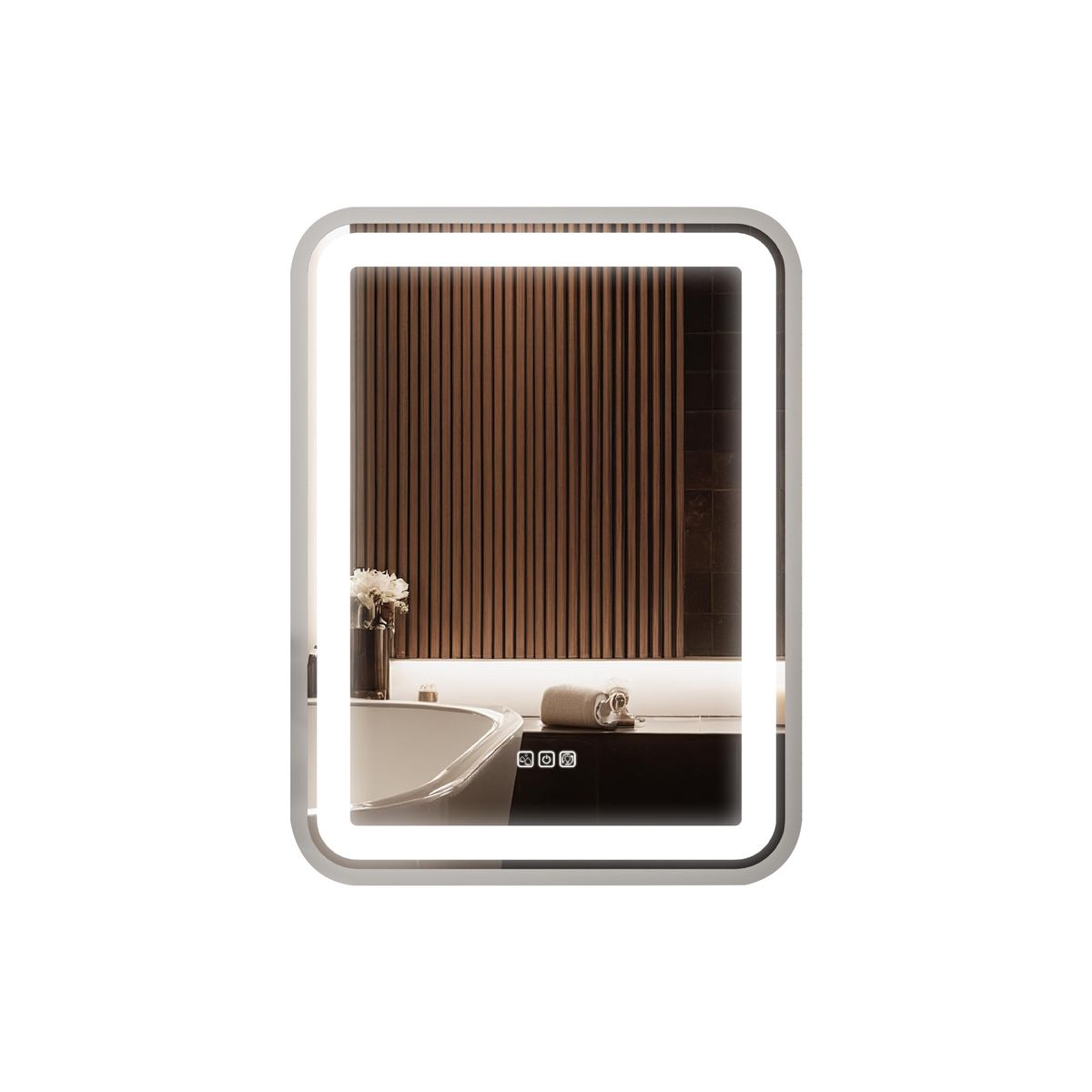 Bathroom Vanity Mirror with Light for Wall Smart LED 36x28 Frame Makeup Mirror for Over Sink Dimmable 3 Colors Temperature Anti-Fog Memory Function Vertical & Horizontal