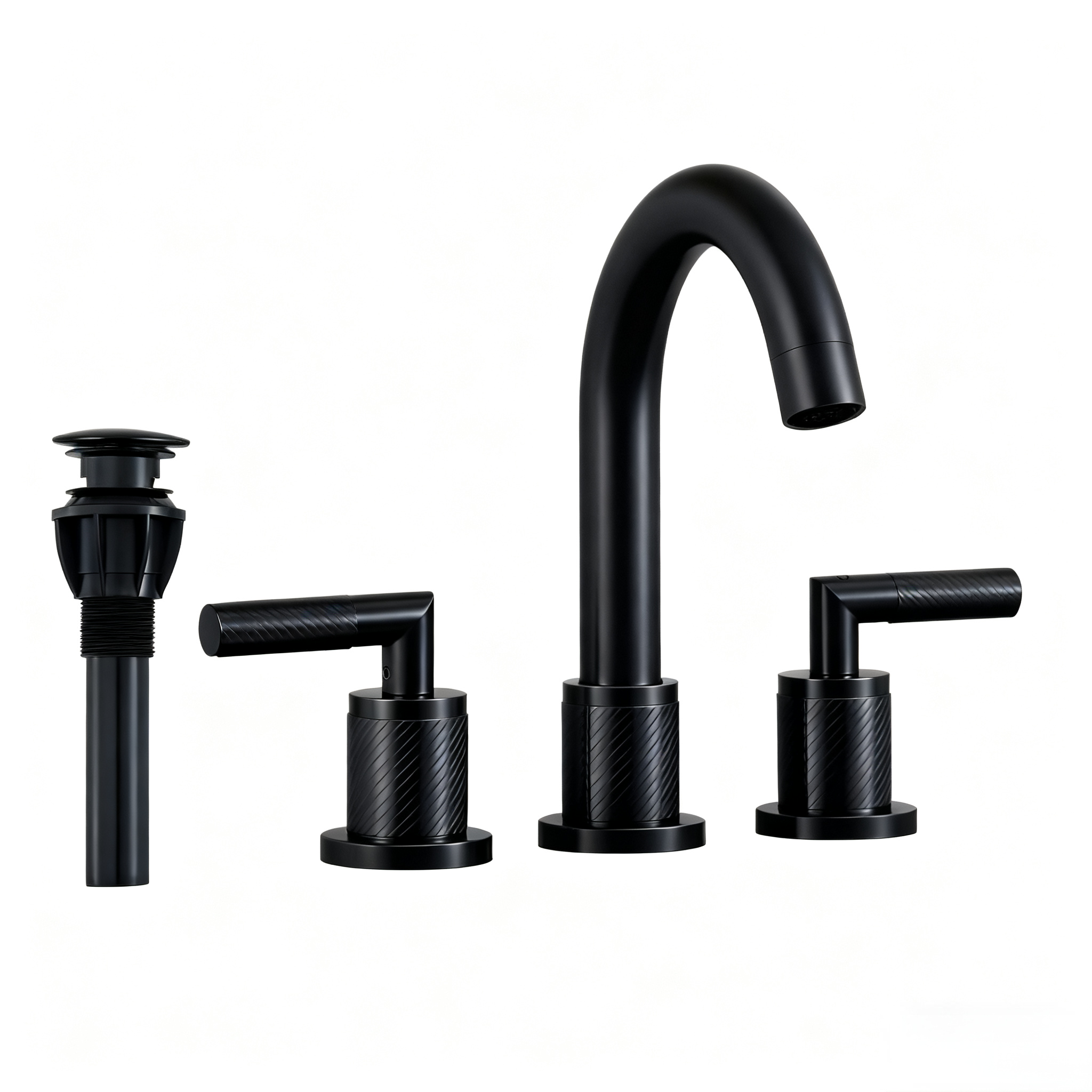Bathroom Faucet 2 Handle Brushed Nickel Bathroom Sink Faucet Widespread 3 Hole 360° Swivel Spout Modern Sink Basin Faucets 8 inch