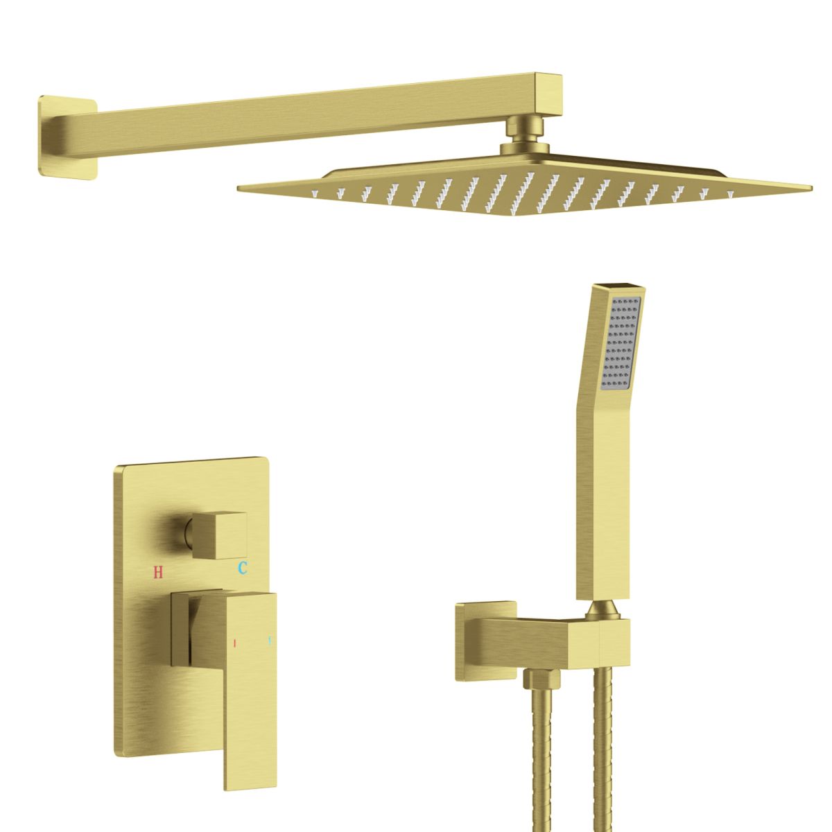 Shower System Shower Faucet Combo Set Wall Mounted with 10