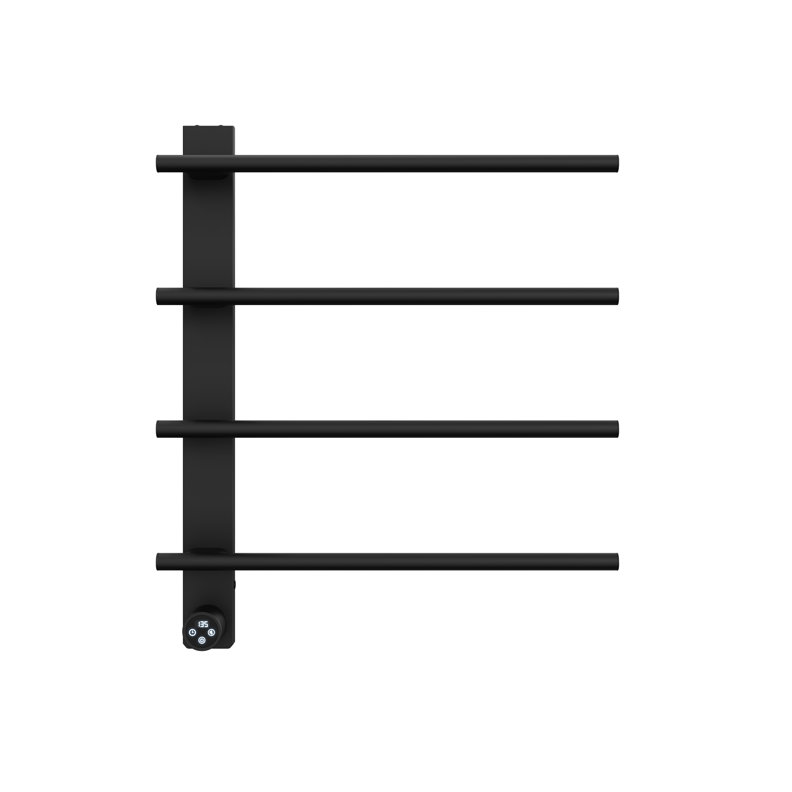 Brushed Nickel Heated Towel Rack for Bathroom,Wall Mounted with Intelligent Touch Screen Timer, 4-Bar Towel Warmer, 304 Stainless Steel Polished, Plug-in/Hard-Wired