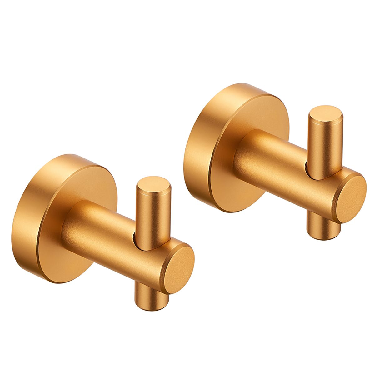 Round Base Wall Hanging Hook with Screws- Brushed Gold Hook, 2 Pack, for Entry Shoe Cabinet, Wardrobe Bathroom Bedroom Furniture Hardware