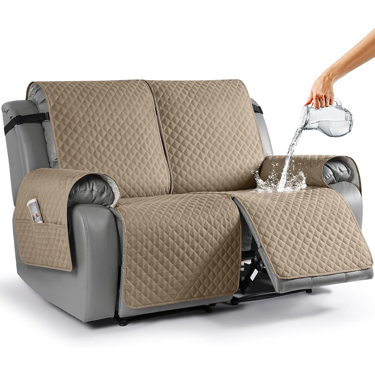 Recliner Sofa Slipcover Couch Covers for Cushion Couch, Soft Stain and Scratch Resistant, Washable Reclining Cover with Elastic Straps Adjustable Chaise Lounge Armless Lounge Chair Fabric Armchair