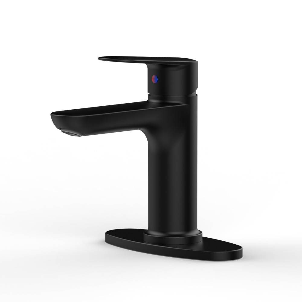 Matte Black Single Handle Bathroom Faucet with Deck For 1 or 3 Holes,Laundry Vanity Sink Faucet with Two 9/16