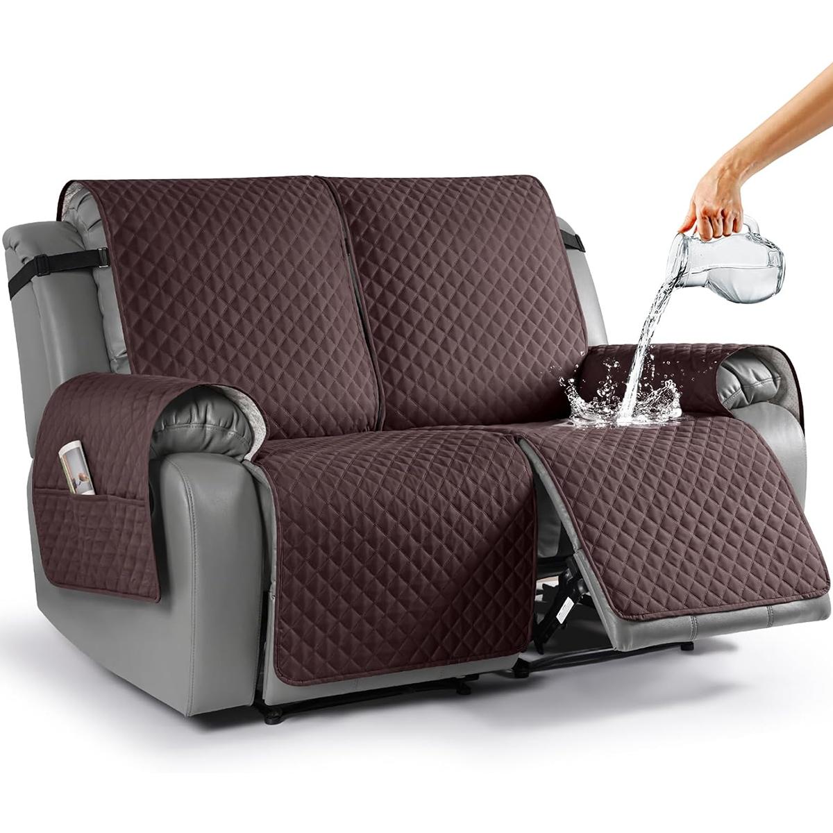 Recliner Sofa Slipcover Couch Covers for Cushion Couch, Soft Stain and Scratch Resistant, Washable Reclining Cover with Elastic Straps Adjustable Chaise Lounge Armless Lounge Chair Fabric Armchair