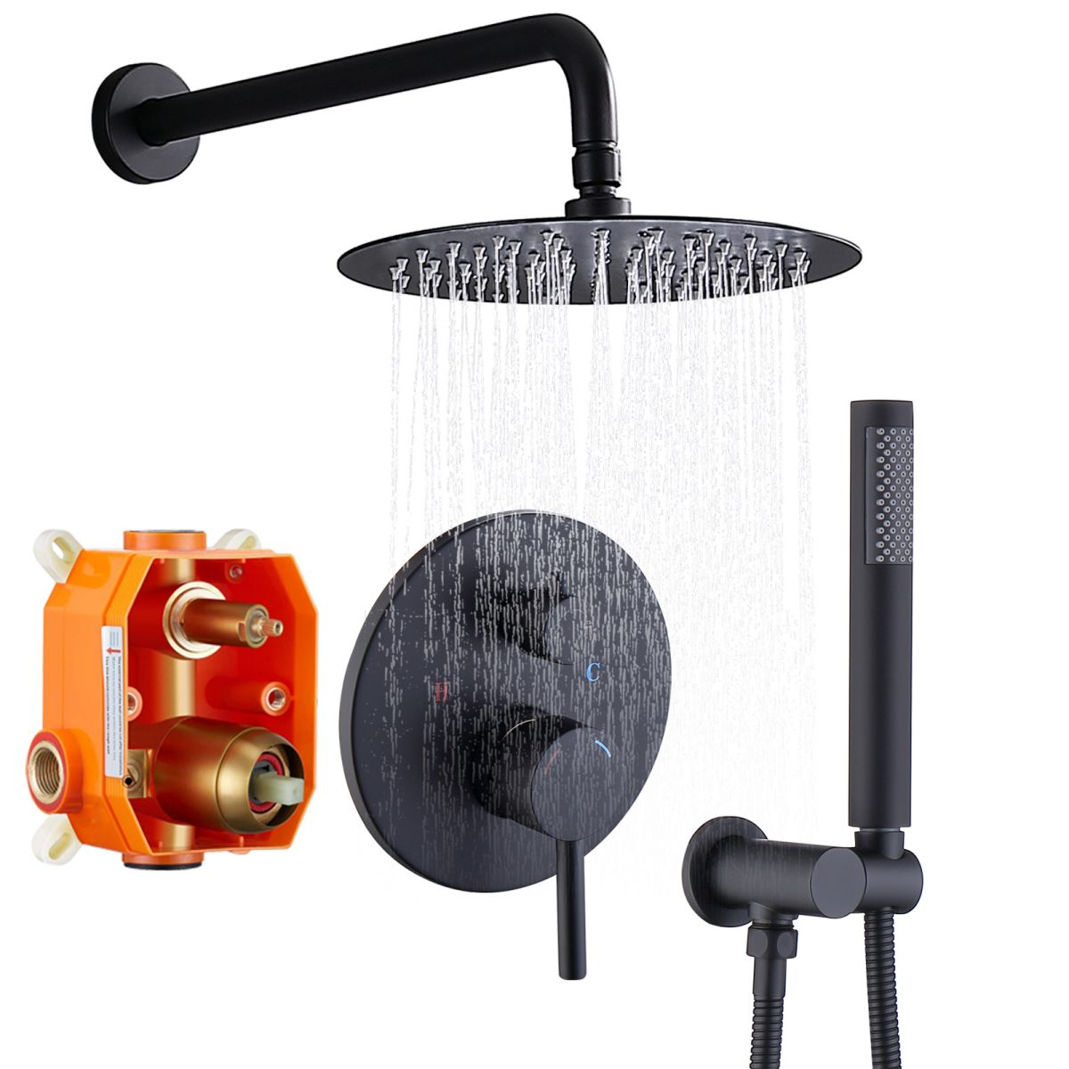 Shower System Shower Faucet Combo Set Wall Mounted with 10