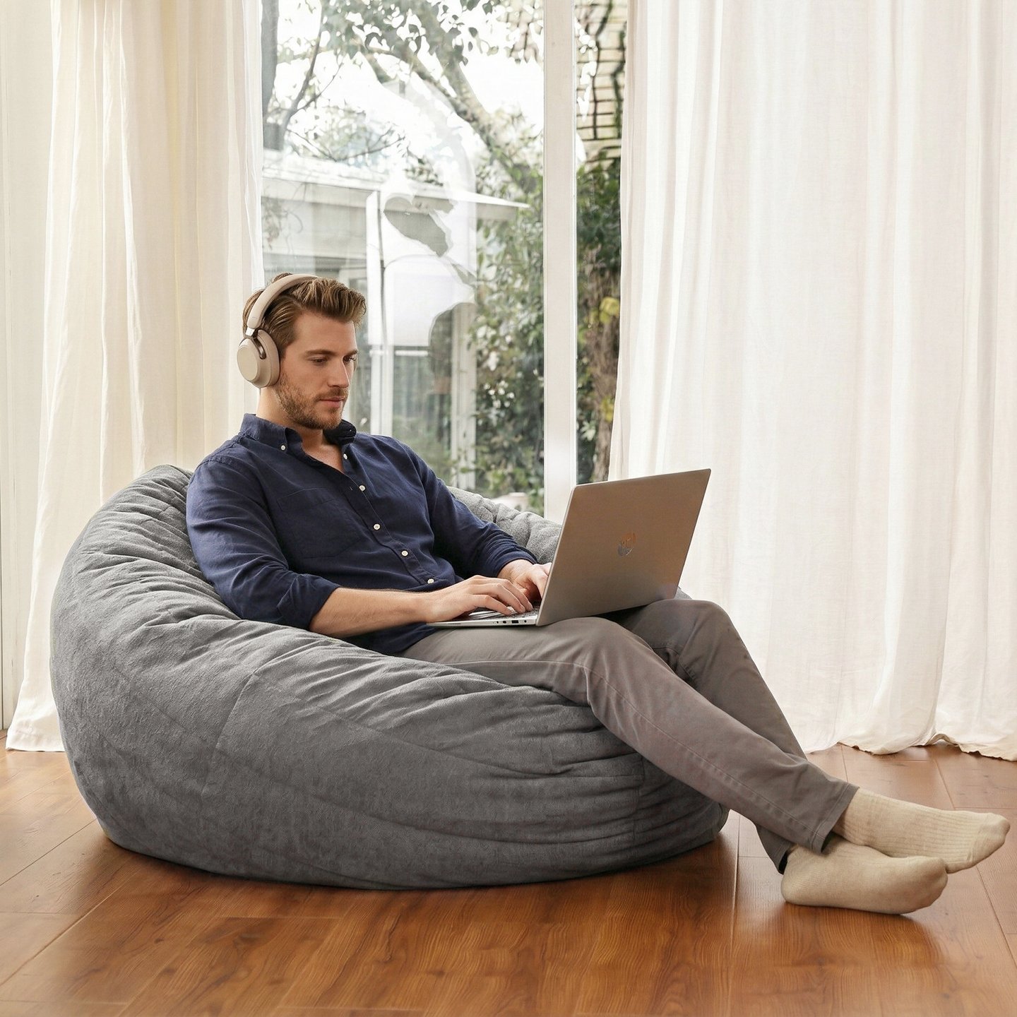Bean bag sofa-Grey