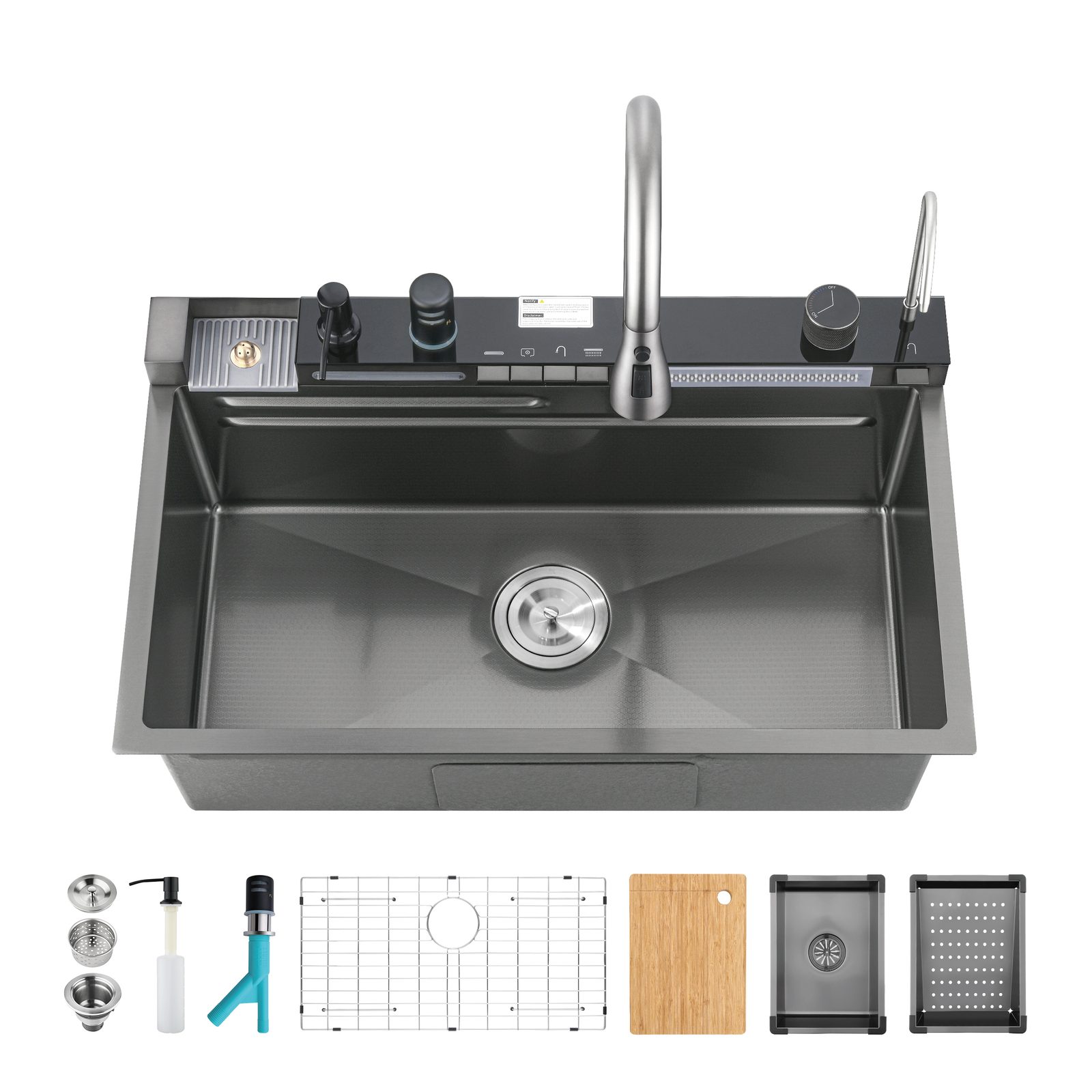 Pull-out Faucet Single Bowl Sink Kitchen Vegetable Sink 304 30