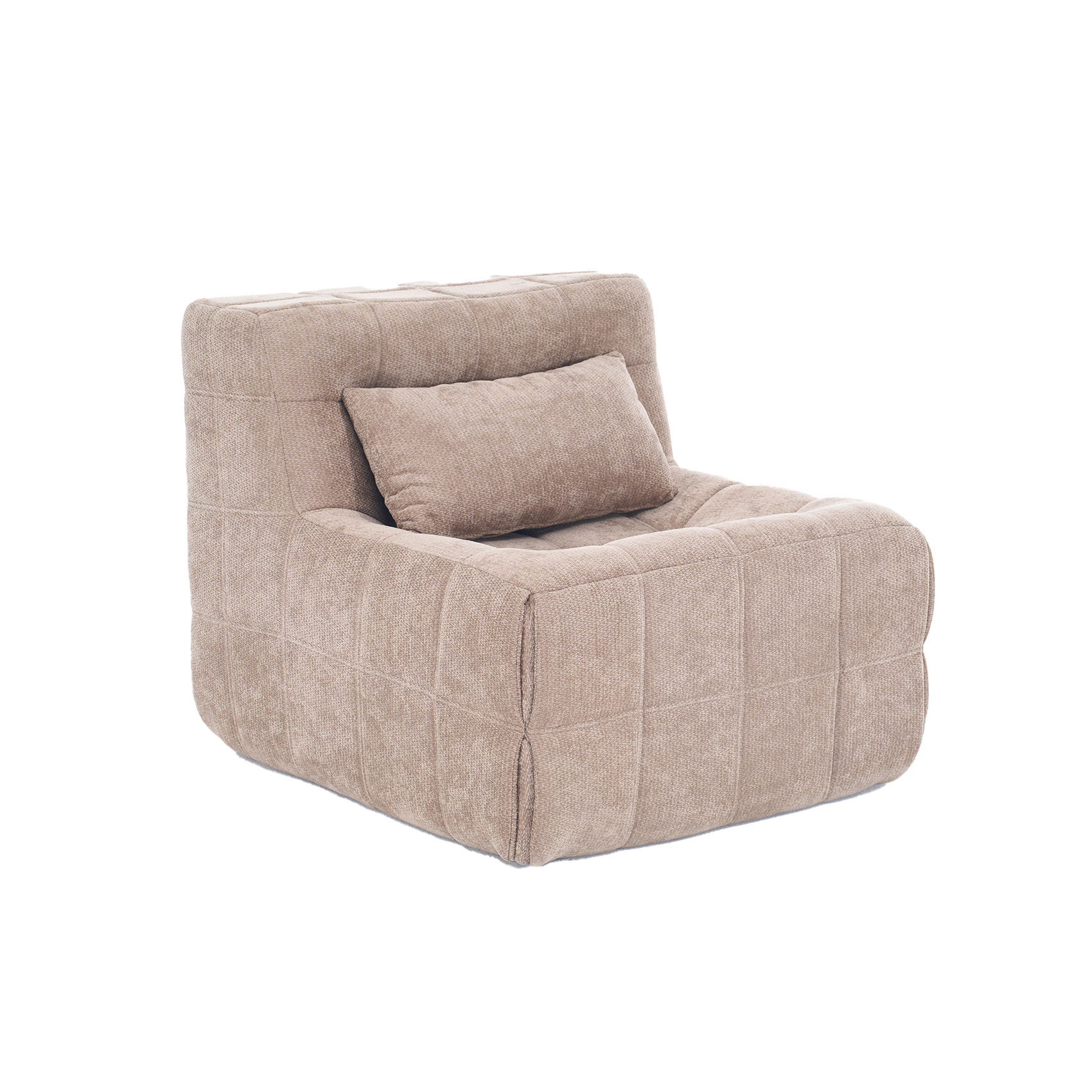 Single Floor Sofa Chair, Boneless Sofa Cloud Couch, Chenille Modular Accent Chair with High Resilience Sponge for Living Room Bedroom No Assembly Required Coffee | Bonless sofa